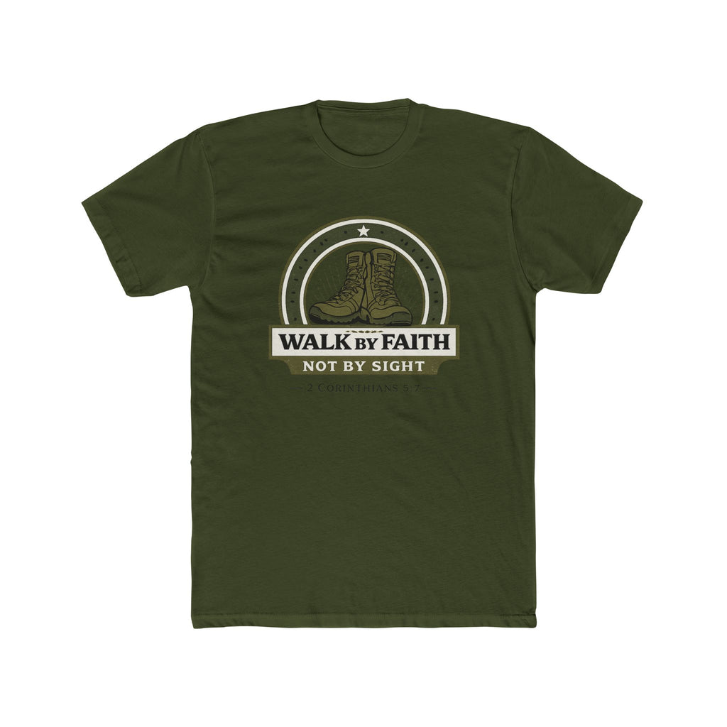 Walk By Faith boots graphic Tee | Christian scripture apparel, 2 Corinthians quote
