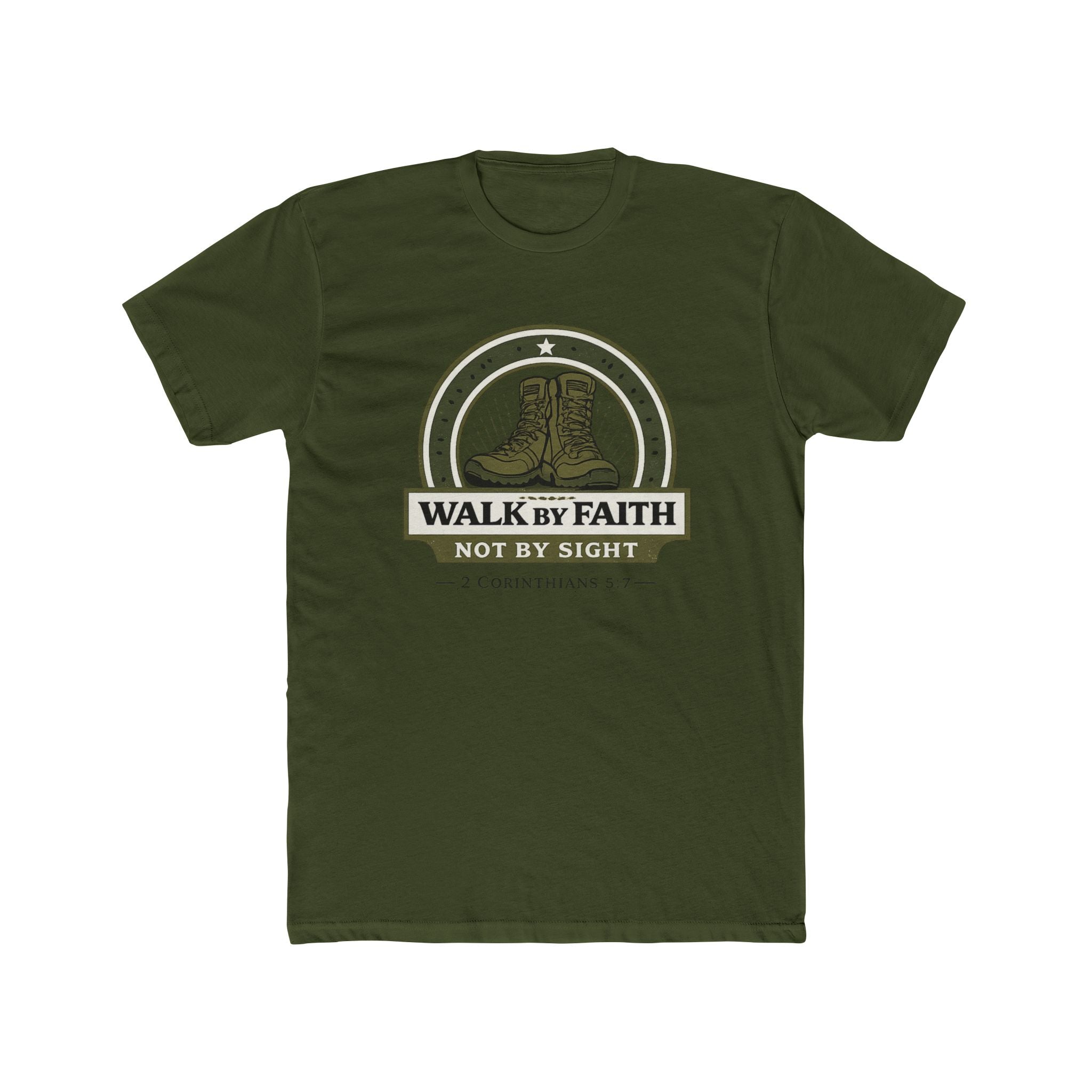 Walk By Faith boots graphic Tee | Christian scripture apparel, 2 Corinthians quote