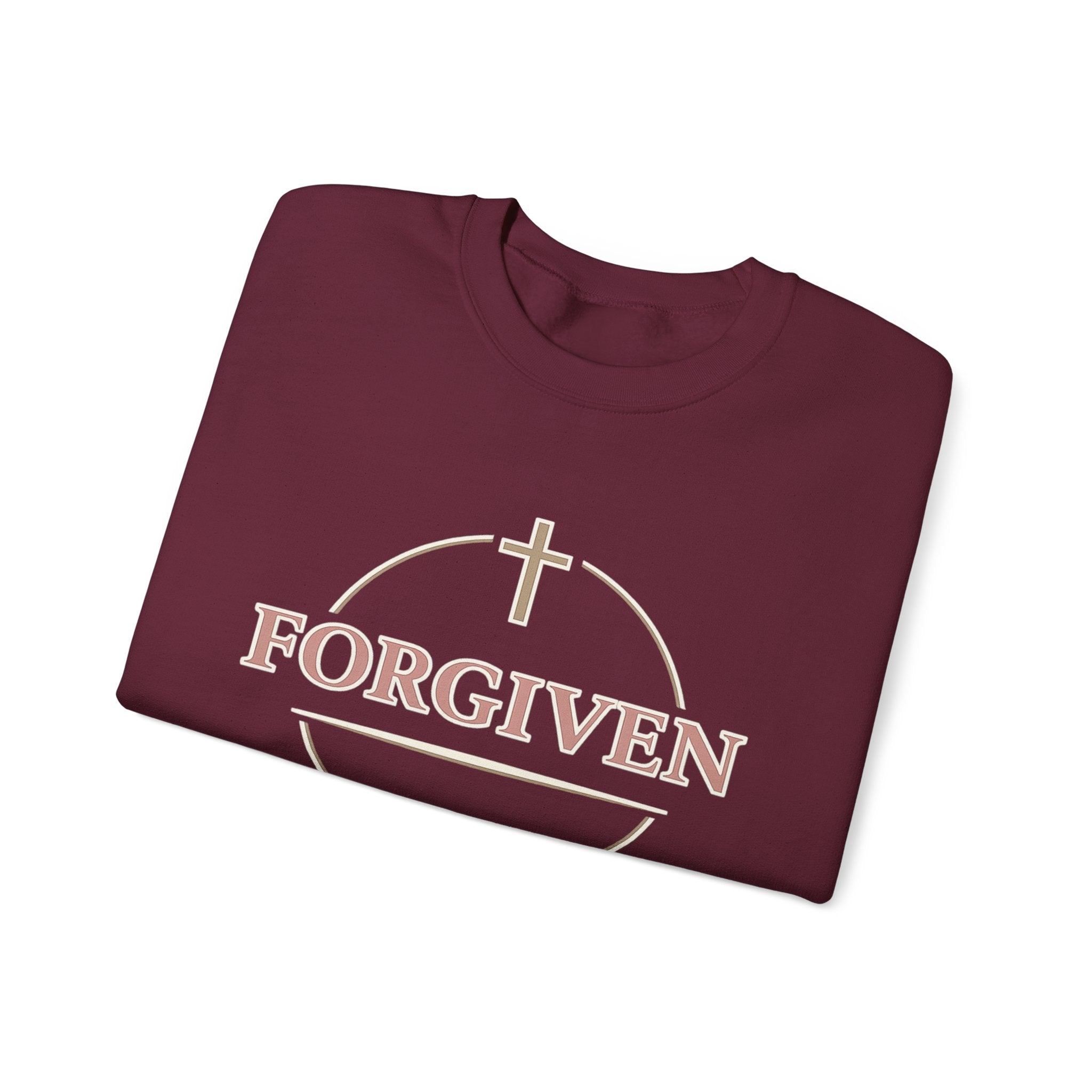 Womens Forgiven Crewneck Sweatshirt — Christian Faith Cross Pullover