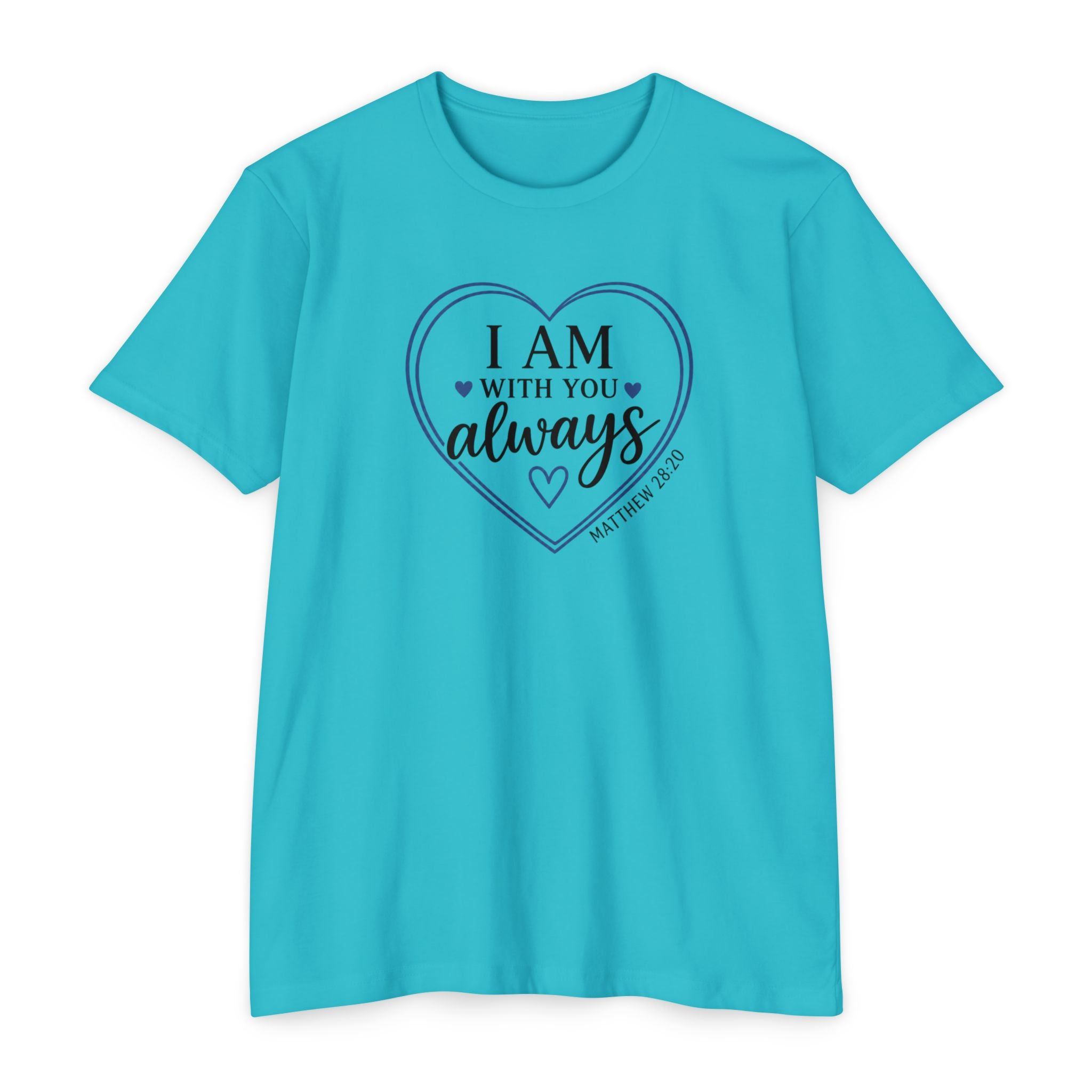 Womens I Am With You Always T-Shirt | Inspirational Script, Floral Accent