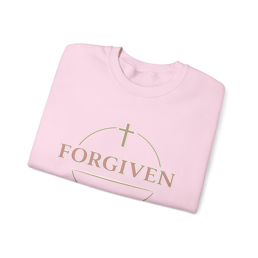 Womens Forgiven Crewneck Sweatshirt — Christian Faith Cross Pullover
