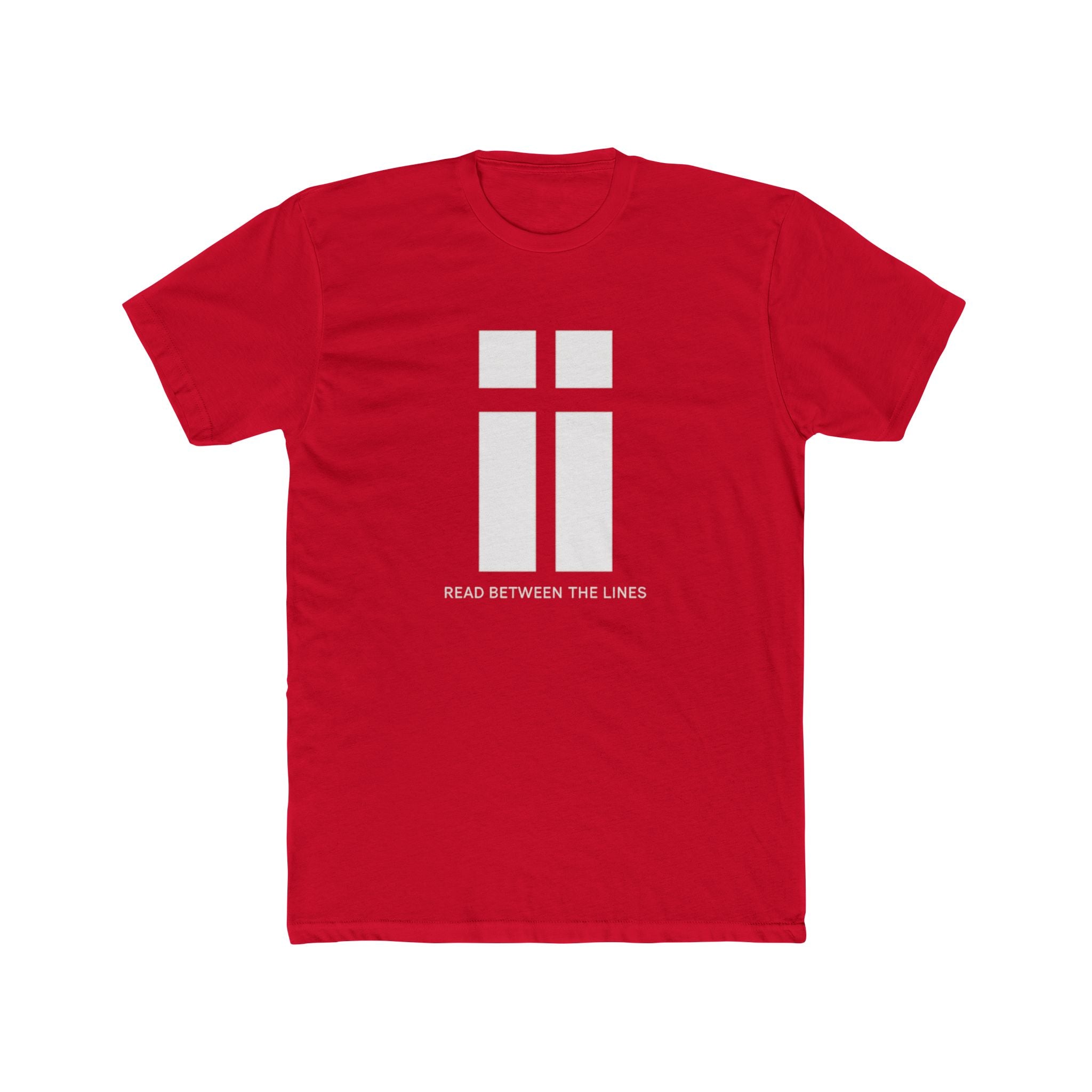 Read Between the Lines graphic Tee | Minimalist Cross Design