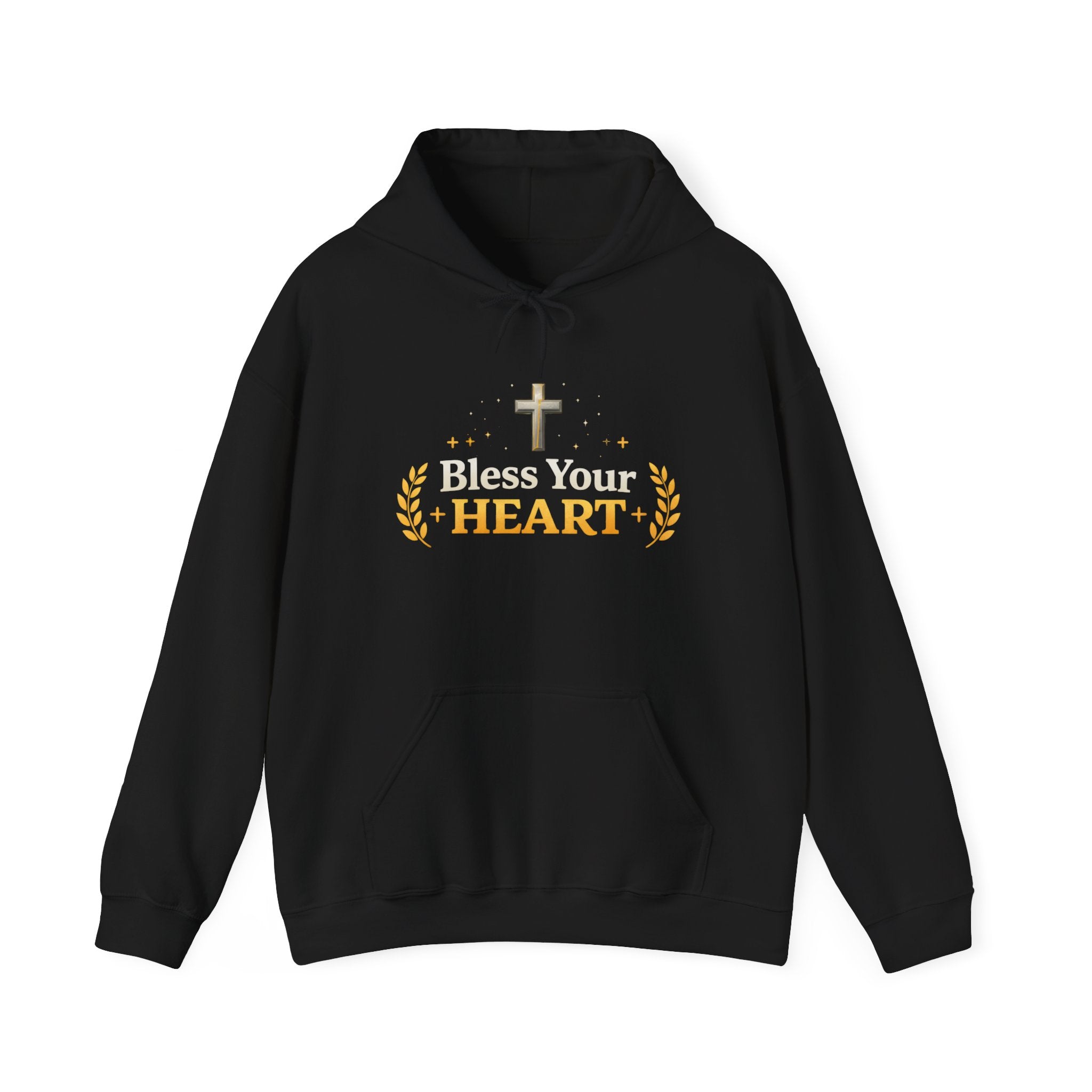 Womens Bless Your Heart Hoodie  Christian Cross Faith Pullover