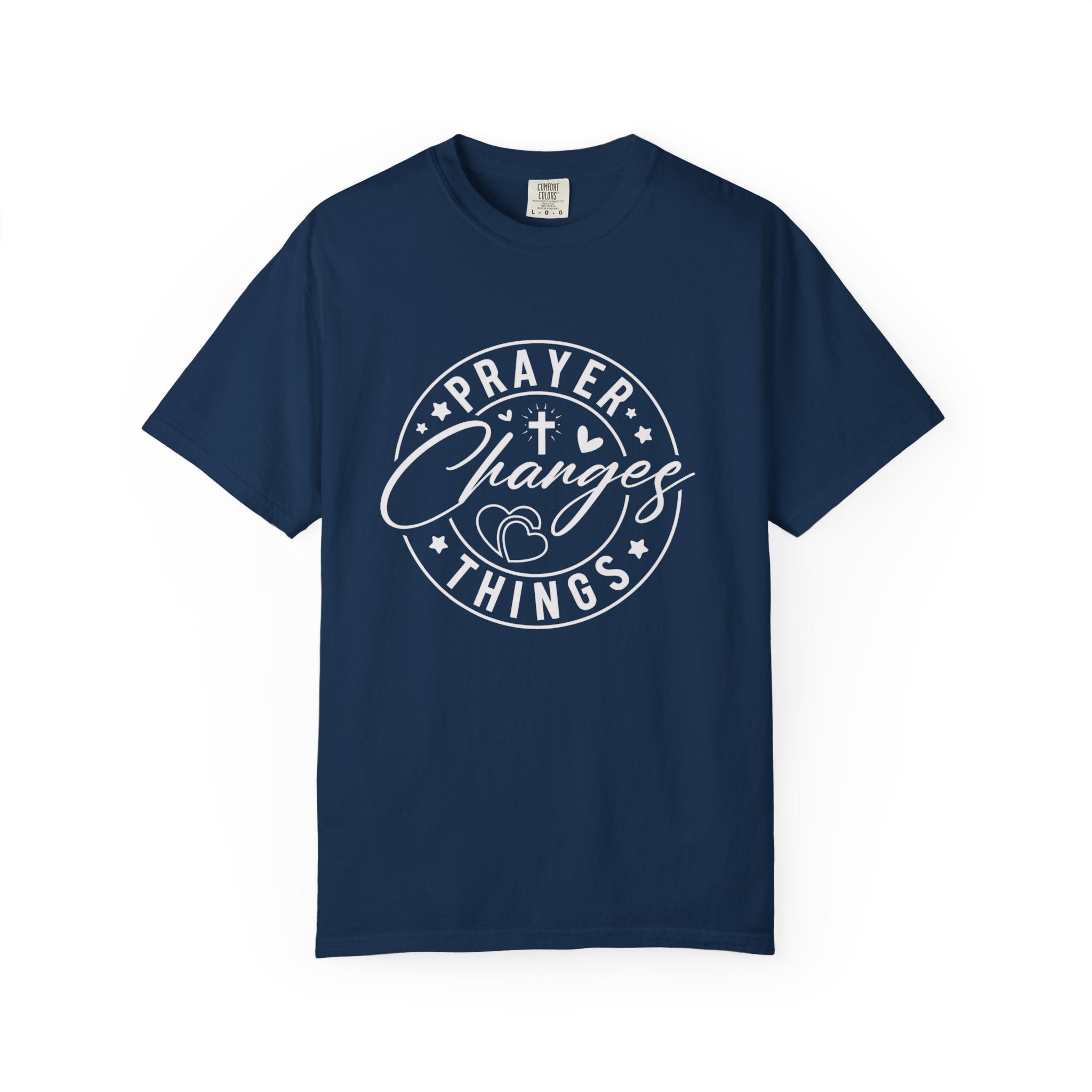 Prayer Changes Lives T-Shirt — Subtle Embossed Faith Graphic