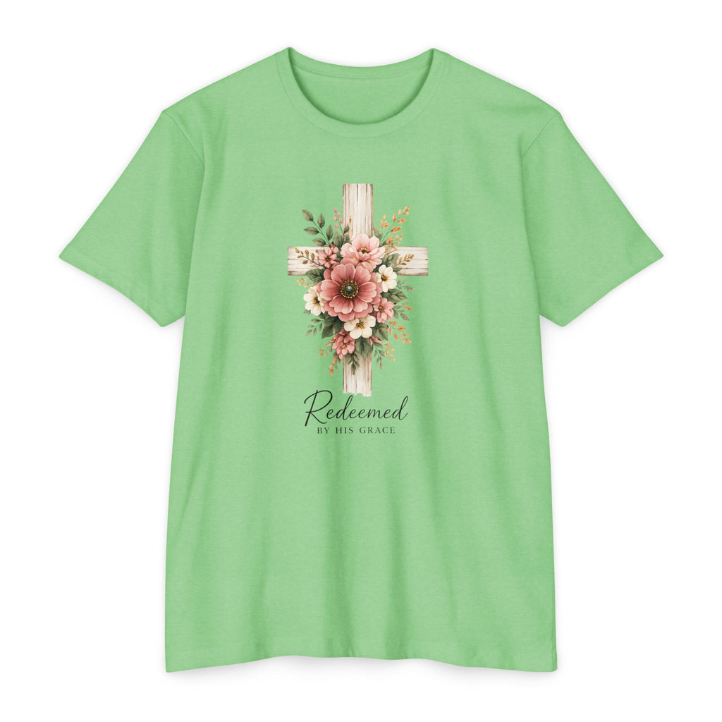 Womens Floral Cross Bouquet T-shirt | Botanical Flower Cross Graphic
