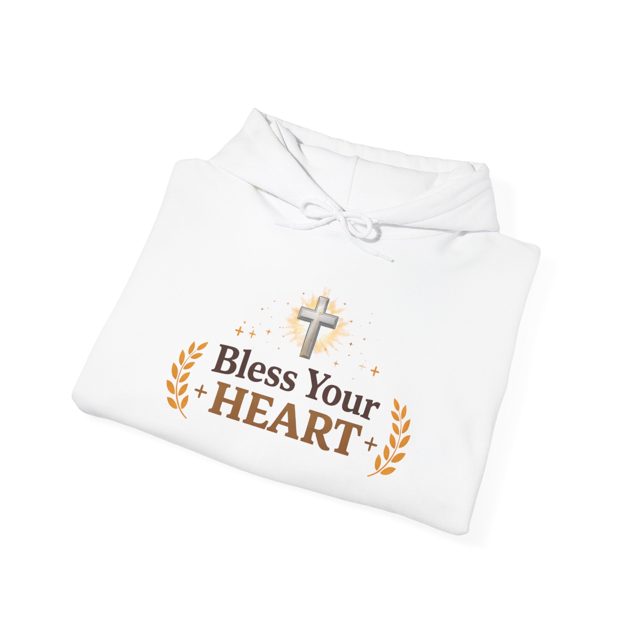 Womens Bless Your Heart Hoodie  Christian Cross Faith Pullover