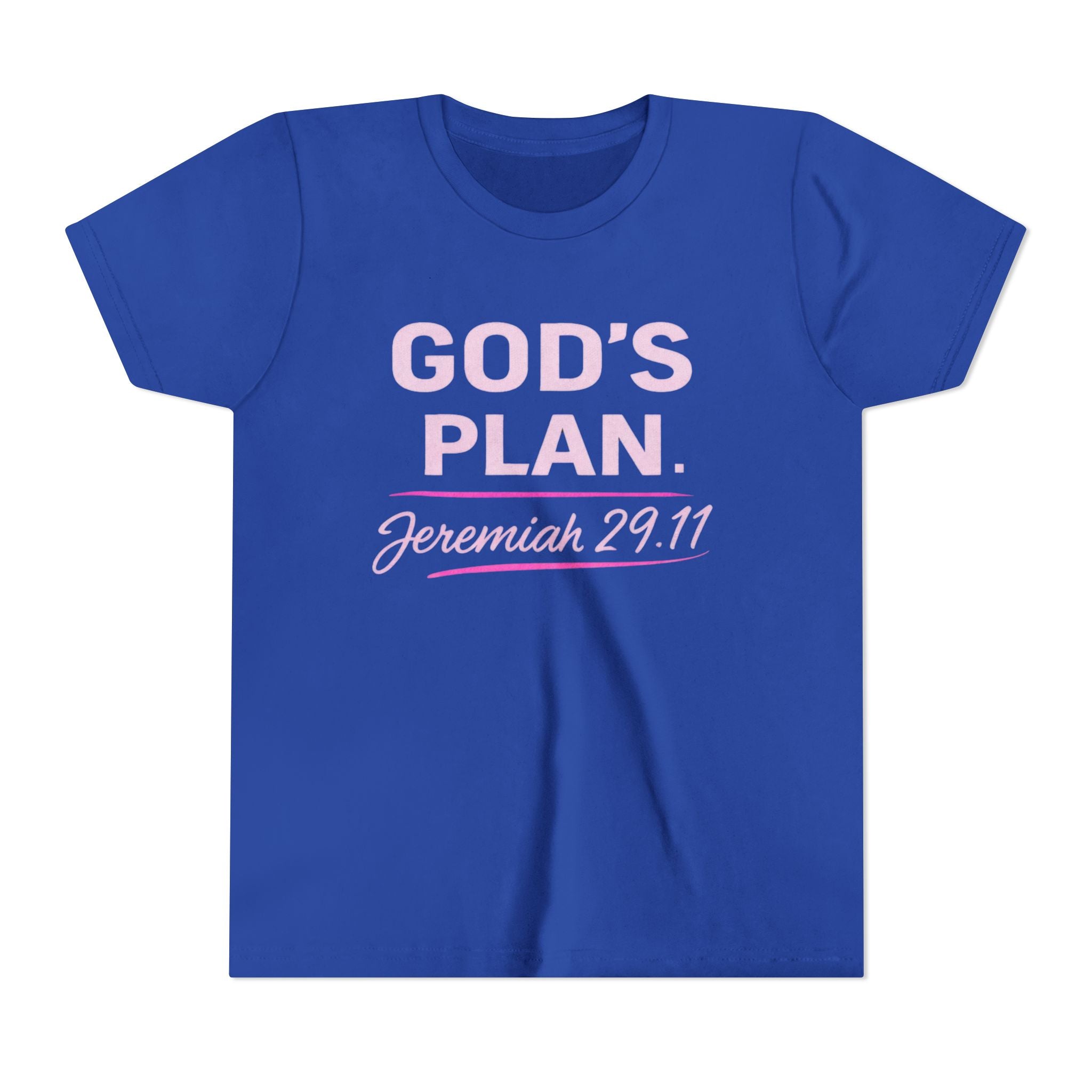 Girls Youth Tee — "God's Plan" Jeremiah 29:11 Christian Faith T-shirt