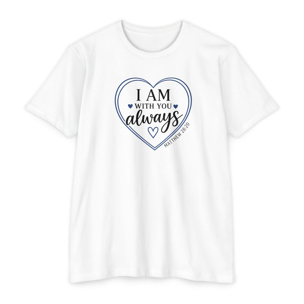Womens I Am With You Always T-Shirt | Inspirational Script, Floral Accent