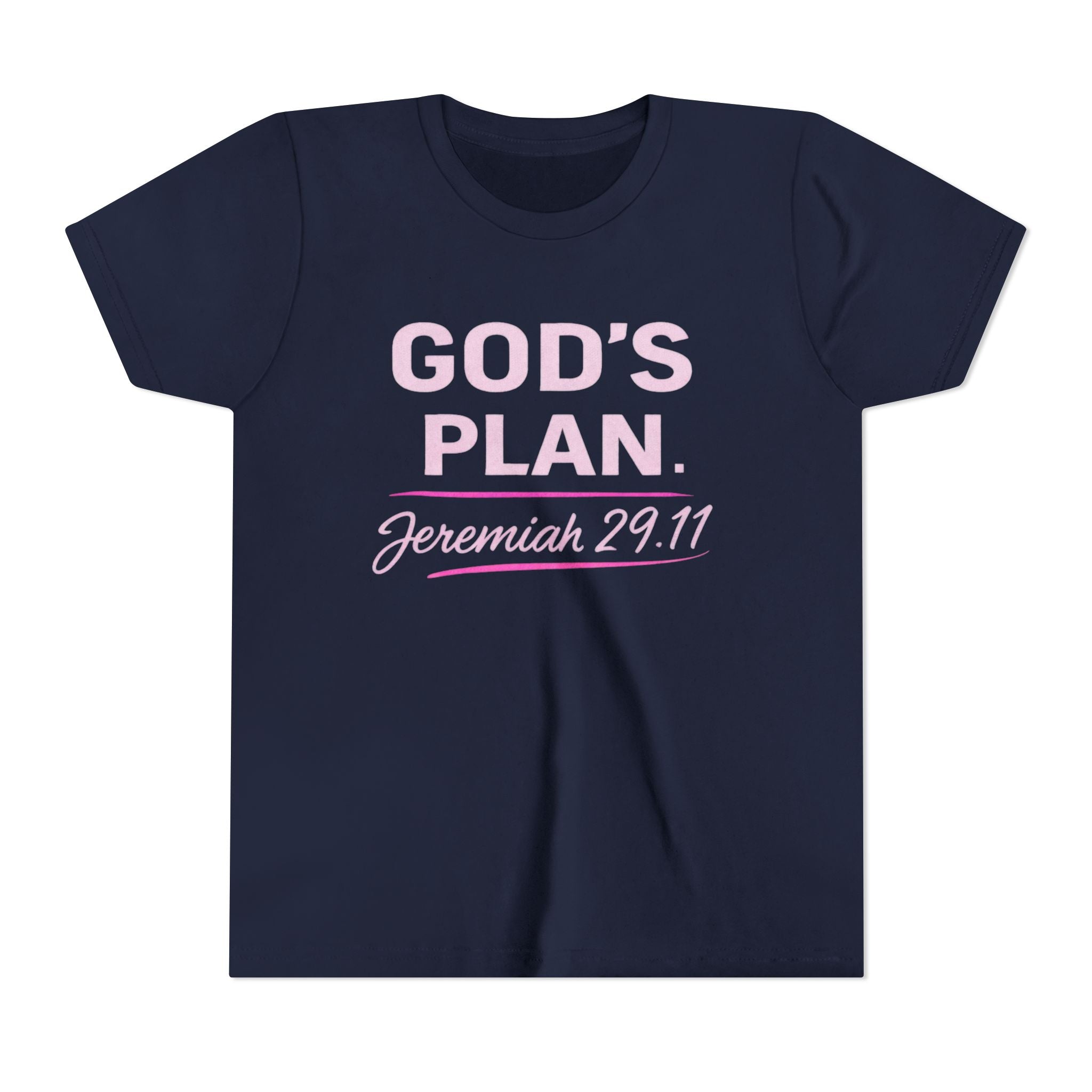 Girls Youth Tee — "God's Plan" Jeremiah 29:11 Christian Faith T-shirt