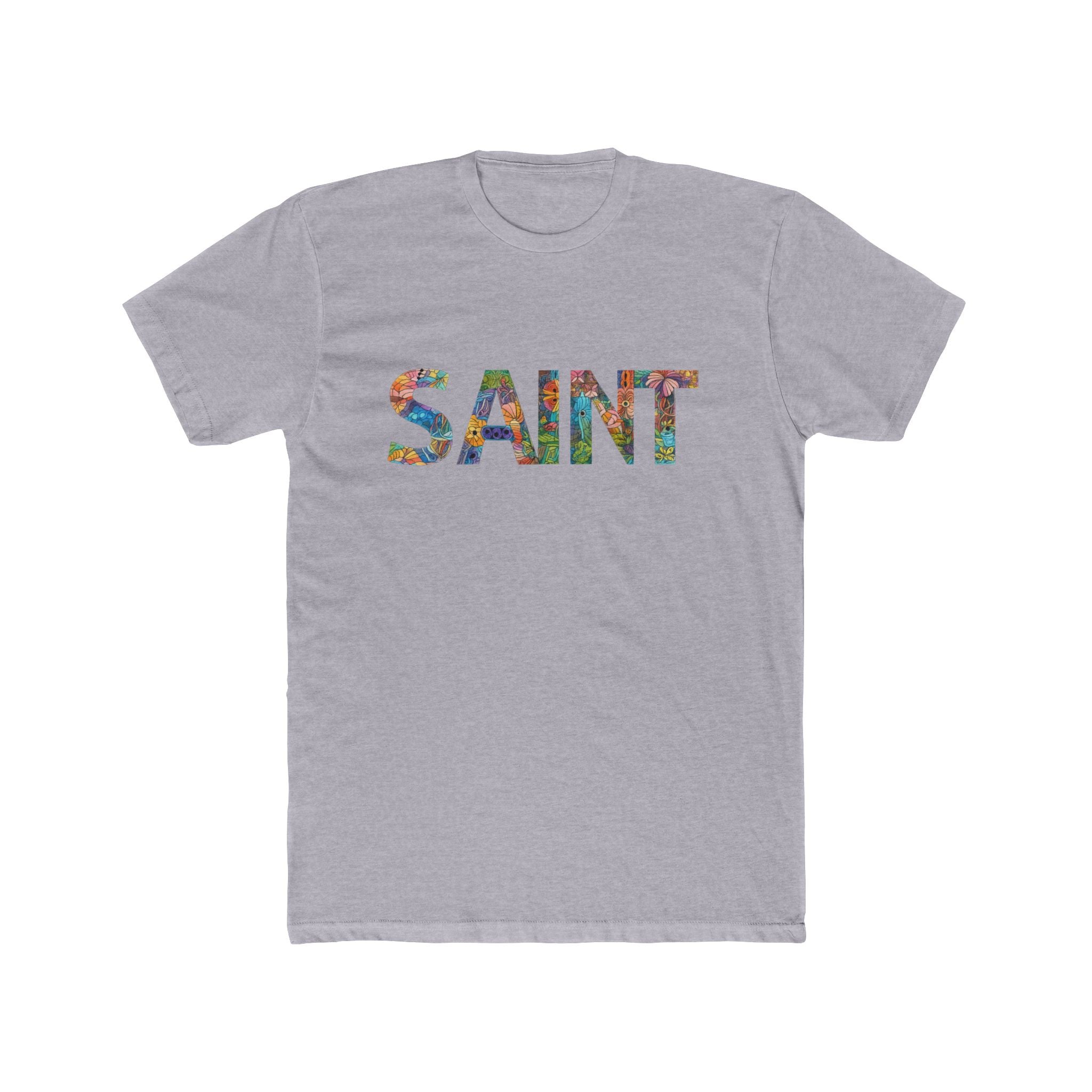 SAINT floral letters T-Shirt | Botanical Typography Tee