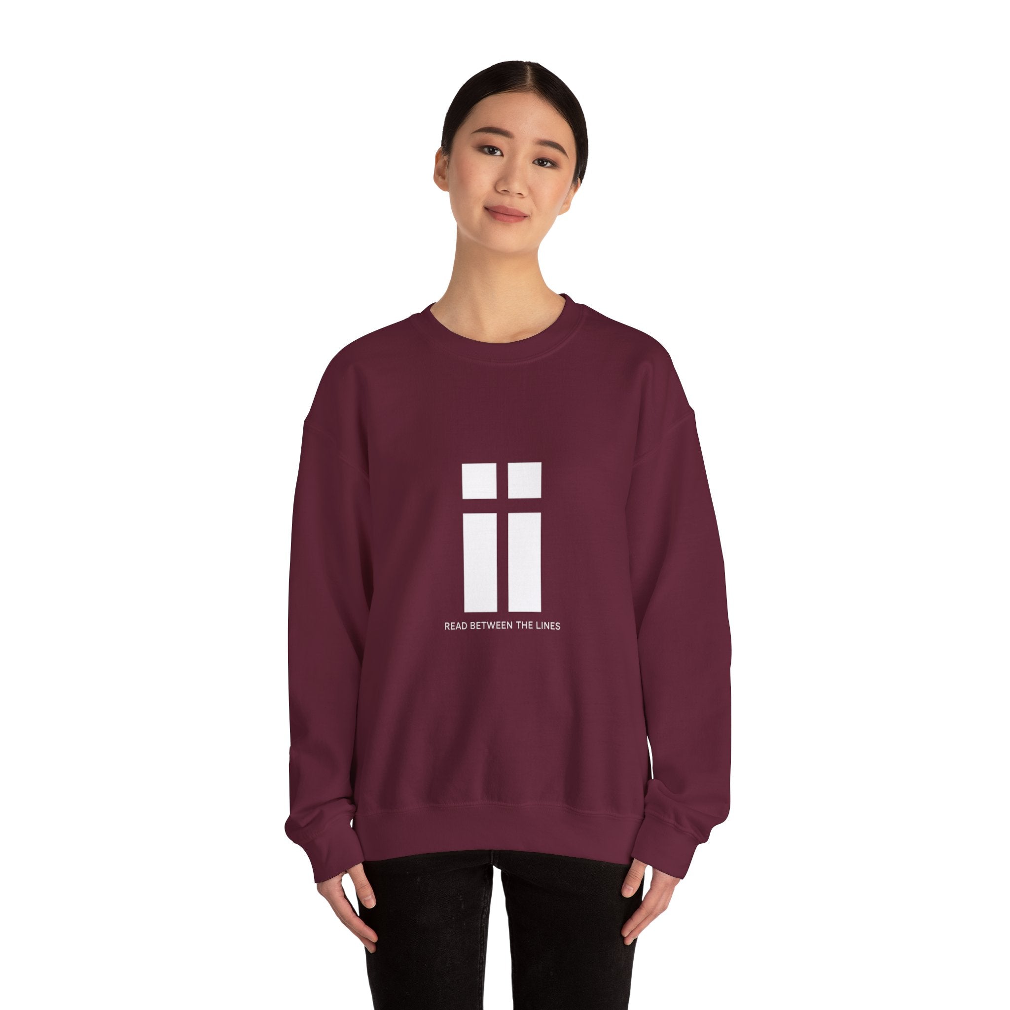 Womens Minimalist 'Read Between The Lines' Crewneck Sweatshirt