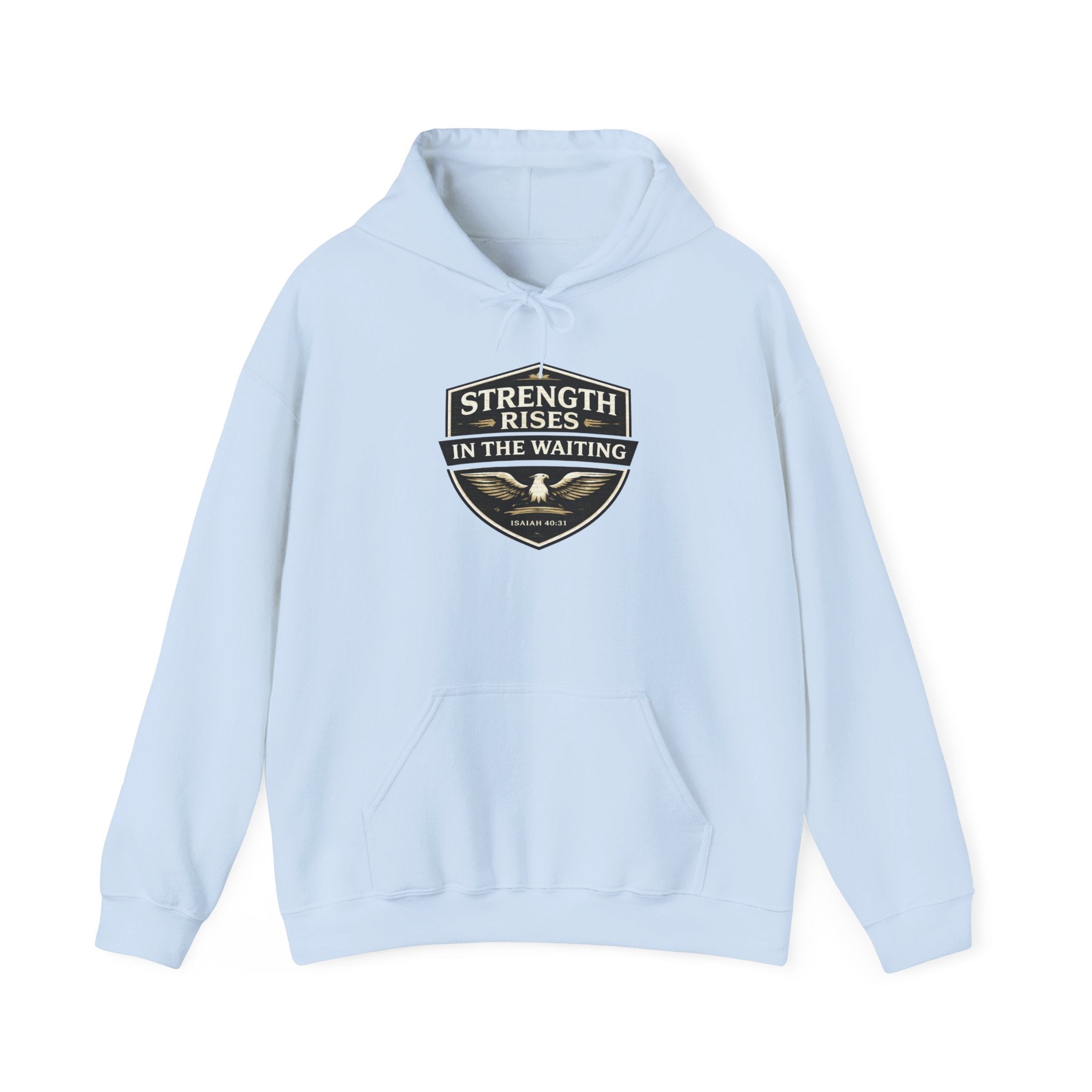 Mens Strength Rises Hoodie — Inspirational Fitness & Recovery Sweatshirt