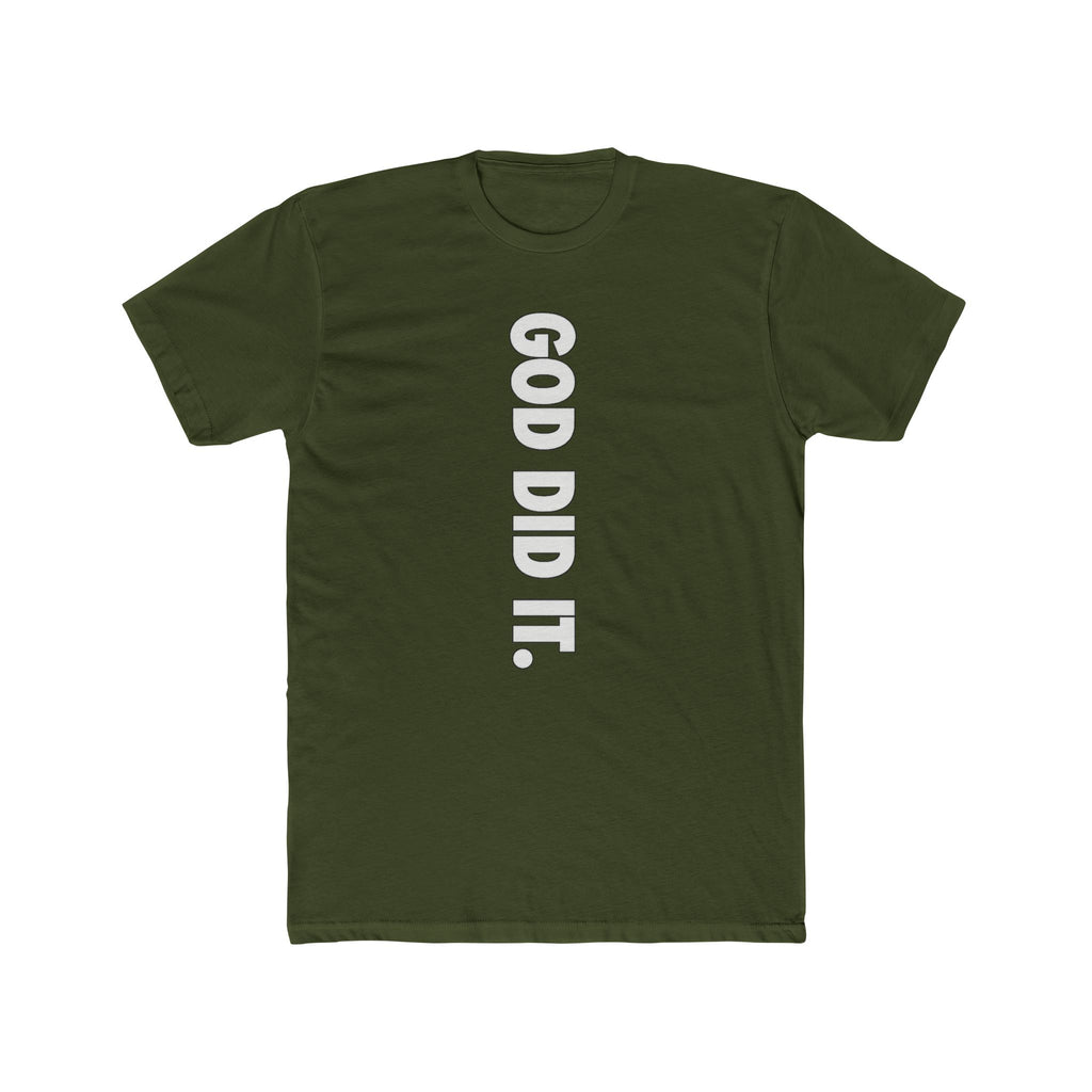 God Did It Tee — Vertical Script Religious Christian T‑Shirt