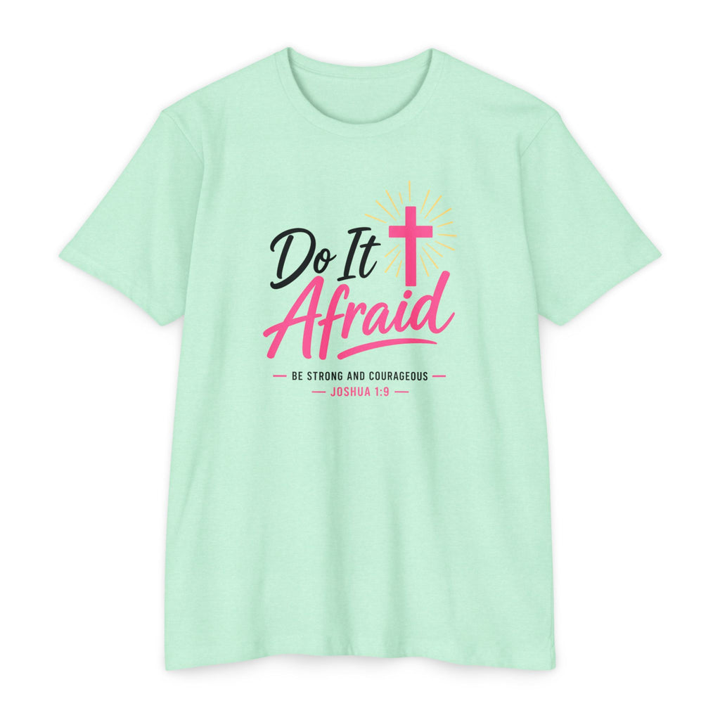 Womens "Do It Afraid" Cross T-Shirt | Inspirational Christian Faith Shirt
