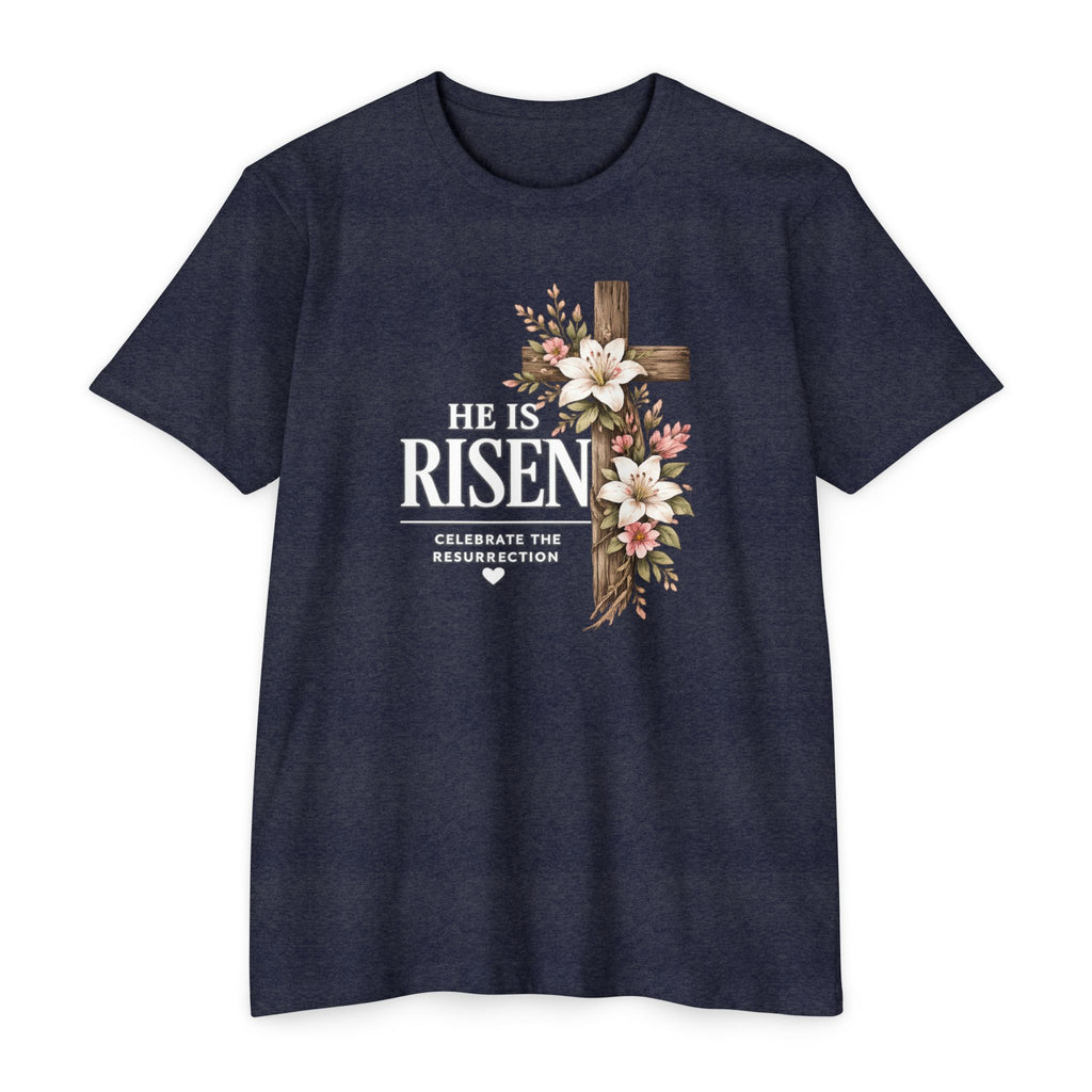 Womens He Is Risen crown of thorns T-Shirt | Resurrection Easter Christian Tee