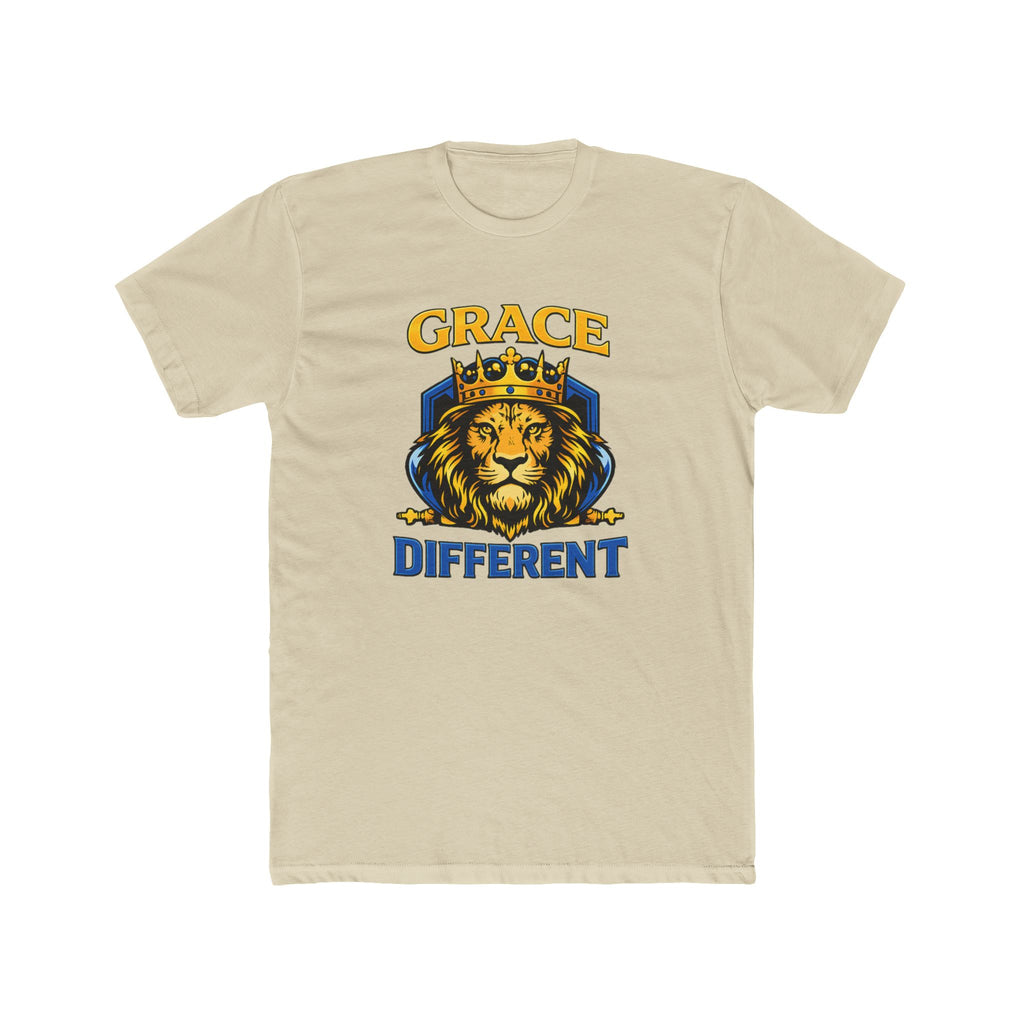 Grace Different Lion Graphic Tee — Crowned Lion Inspirational Christian Shirt