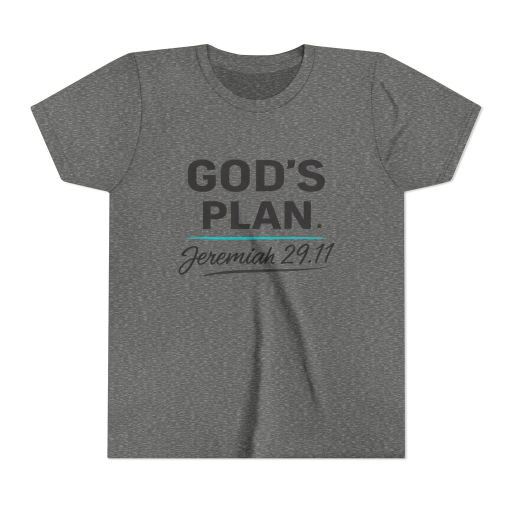 Youth Tee — "God's Plan" Jeremiah 29:11 Christian Faith Shirt