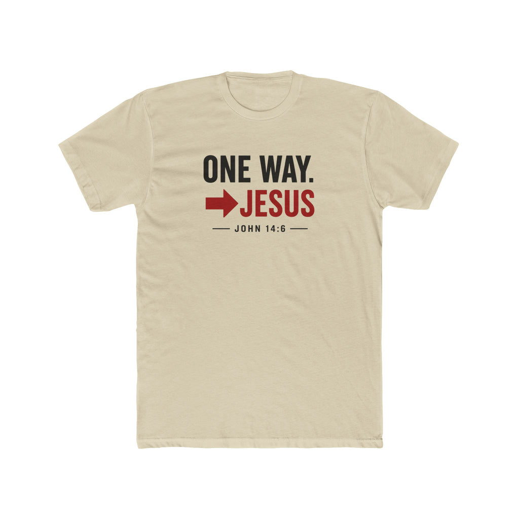 Mens One Way → Jesus T-Shirt — Christian Faith Graphic Tee