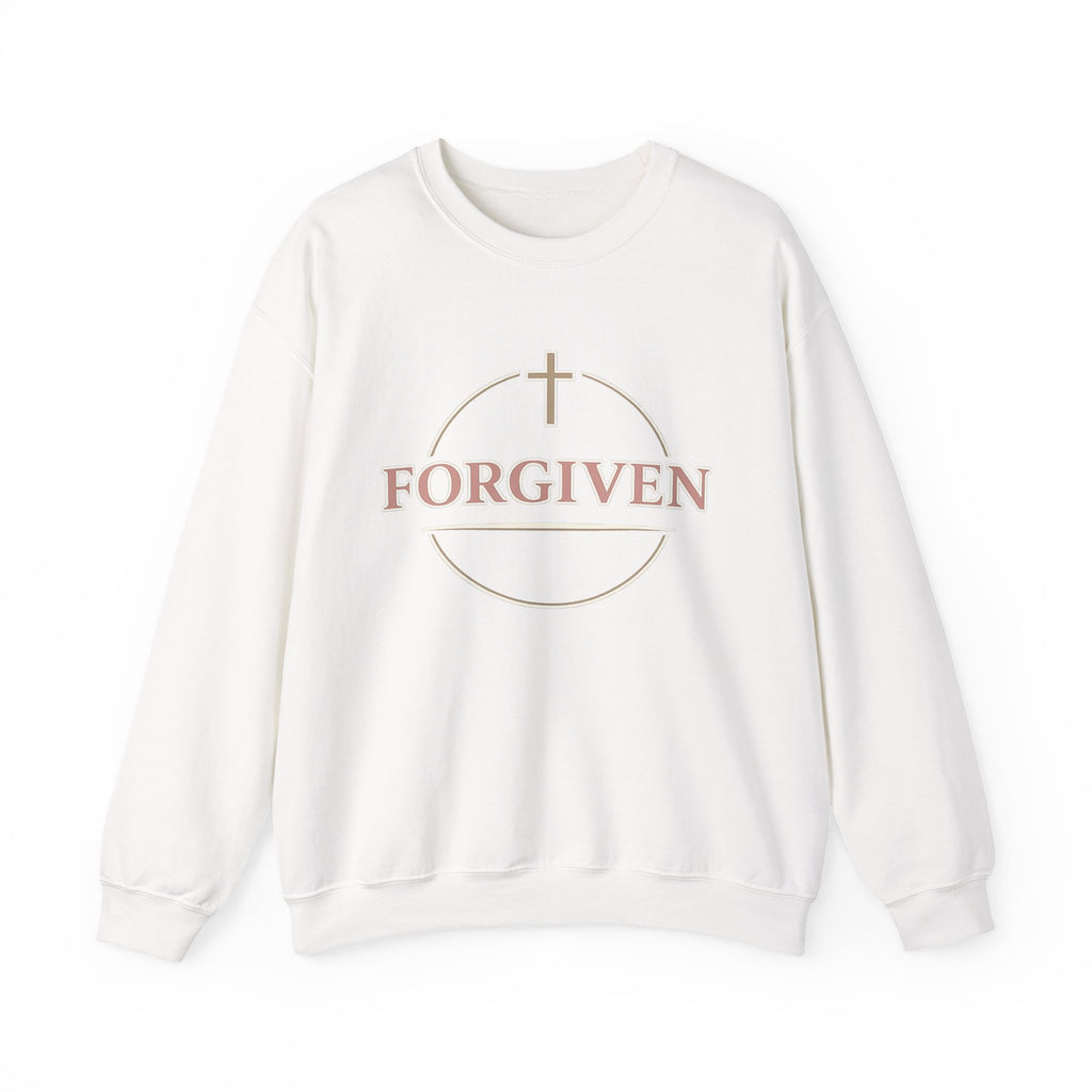 Womens Forgiven Crewneck Sweatshirt — Christian Faith Cross Pullover