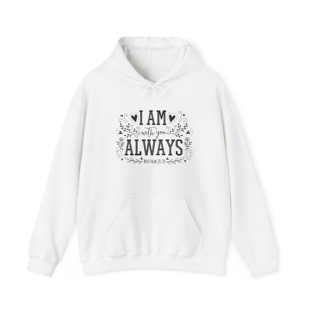 Womens I Am Always With You Hoodie — Comforting Memorial Hoodie with Heart & Script Design