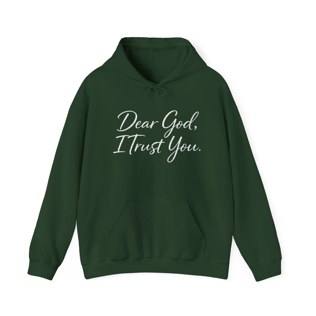 Womens Dear God I Trust You Hoodie — Faith Inspirational Pullover