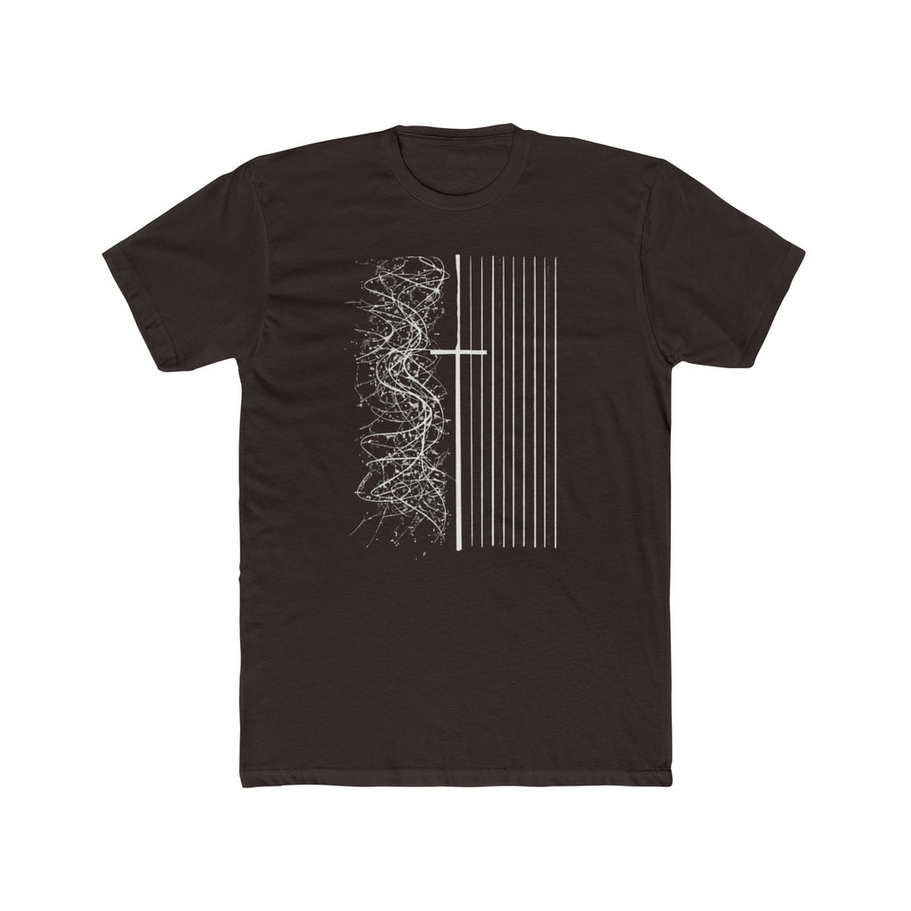 Floral Skull Flag Tee | Grunge American Flag T-Shirt, Vertical Skull & Flowers Design