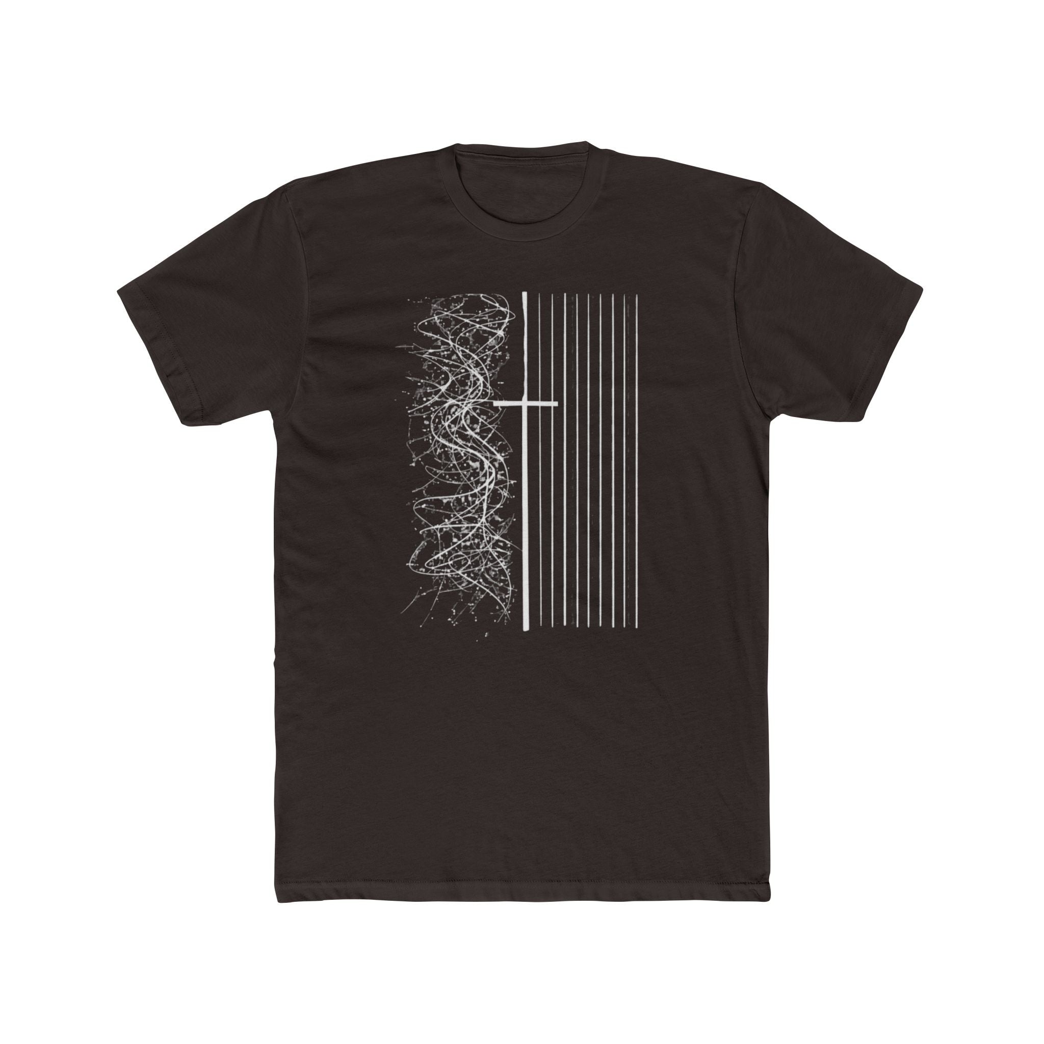Floral Skull Flag Tee | Grunge American Flag T-Shirt, Vertical Skull & Flowers Design