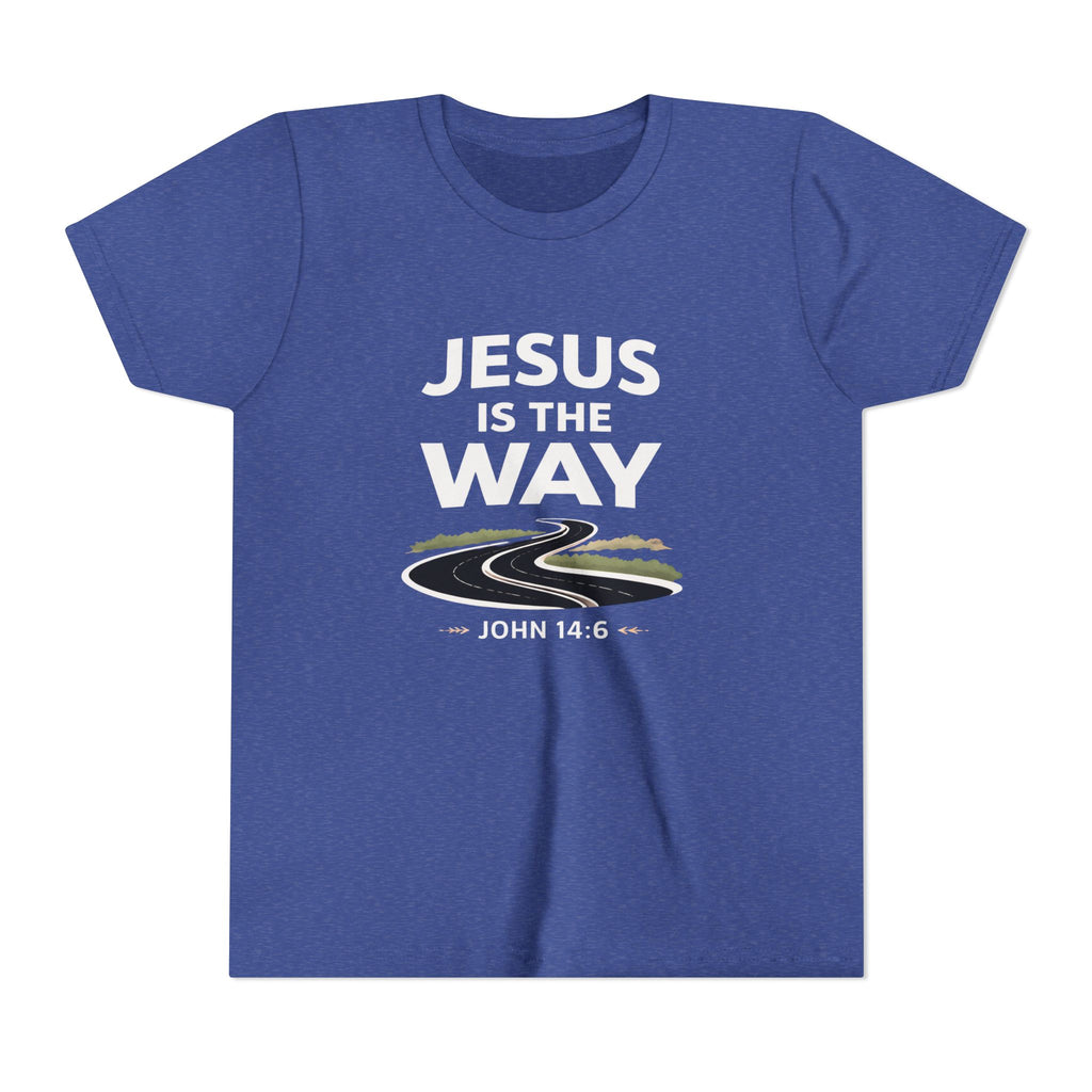 Boys Youth Tee — "Jesus Is The Way" Christian Graphic Shirt (John 14:6)