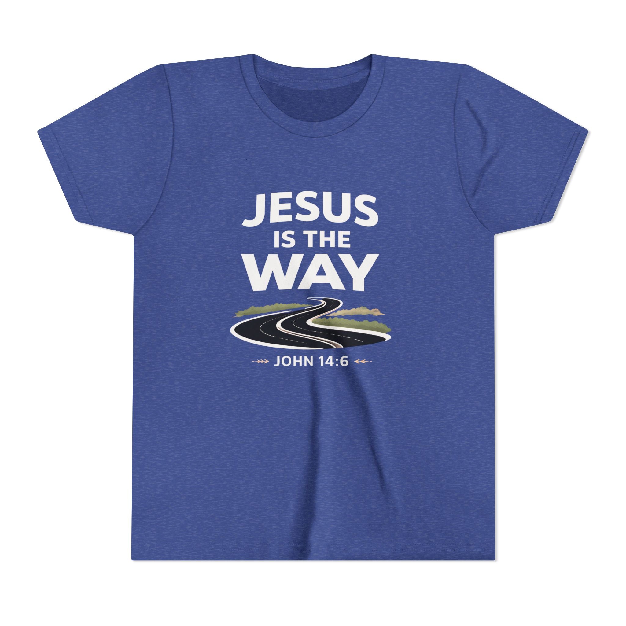 Boys Youth Tee — "Jesus Is The Way" Christian Graphic Shirt (John 14:6)
