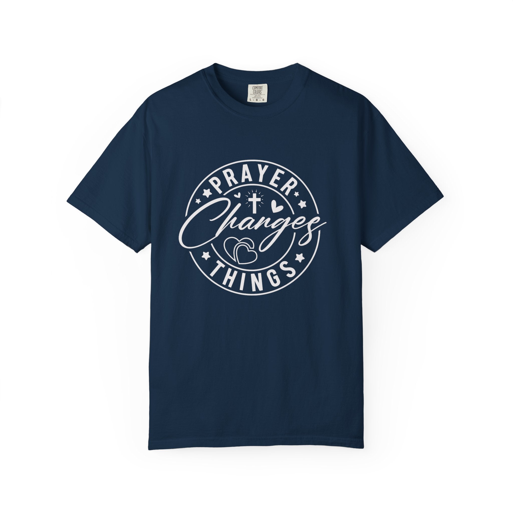 Prayer Changes Lives T-Shirt — Subtle Embossed Faith Graphic