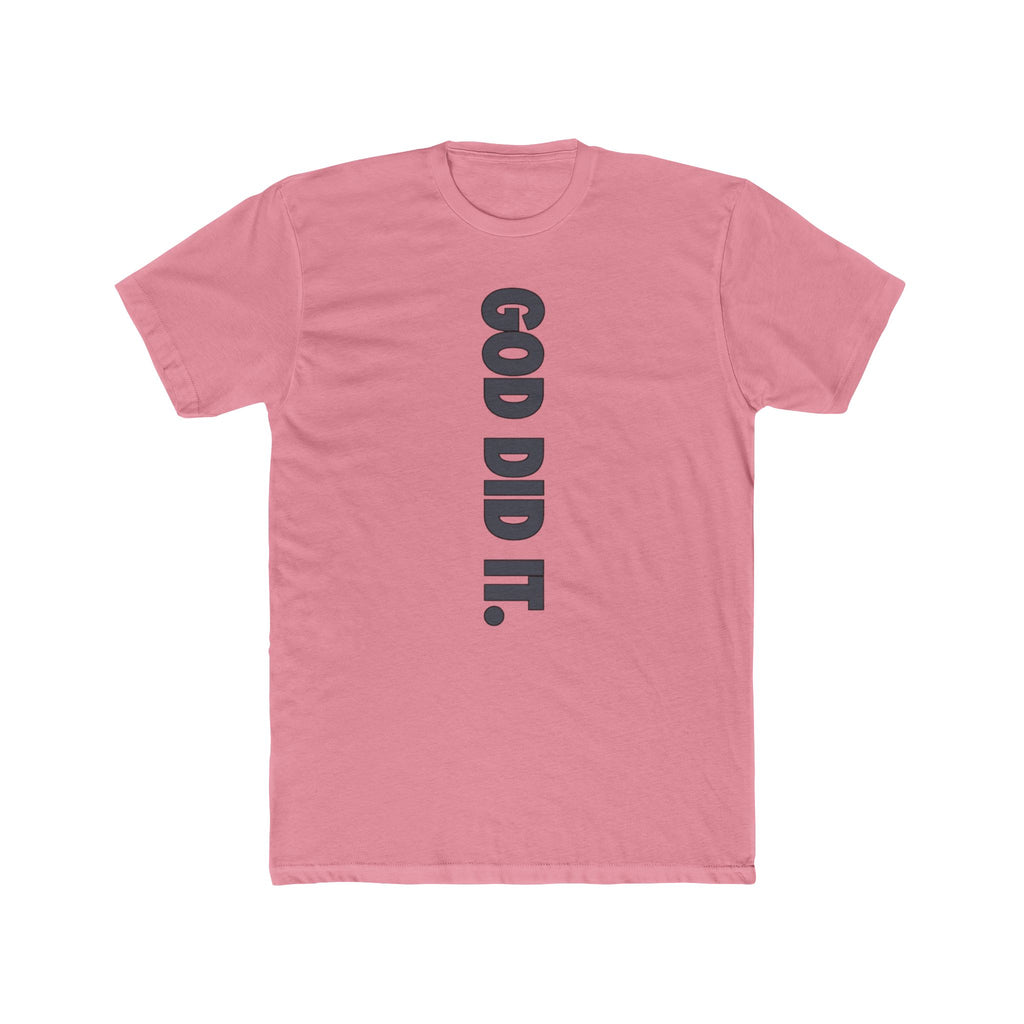God Did It Tee — Vertical Script Religious Christian T‑Shirt
