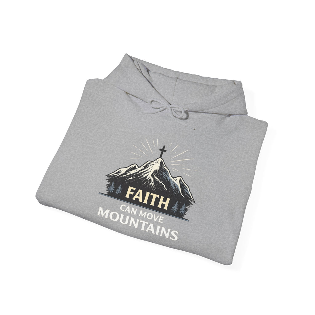 Mens Heavy Blend™ 'Faith Can Move Mountains" Hooded Sweatshirt
