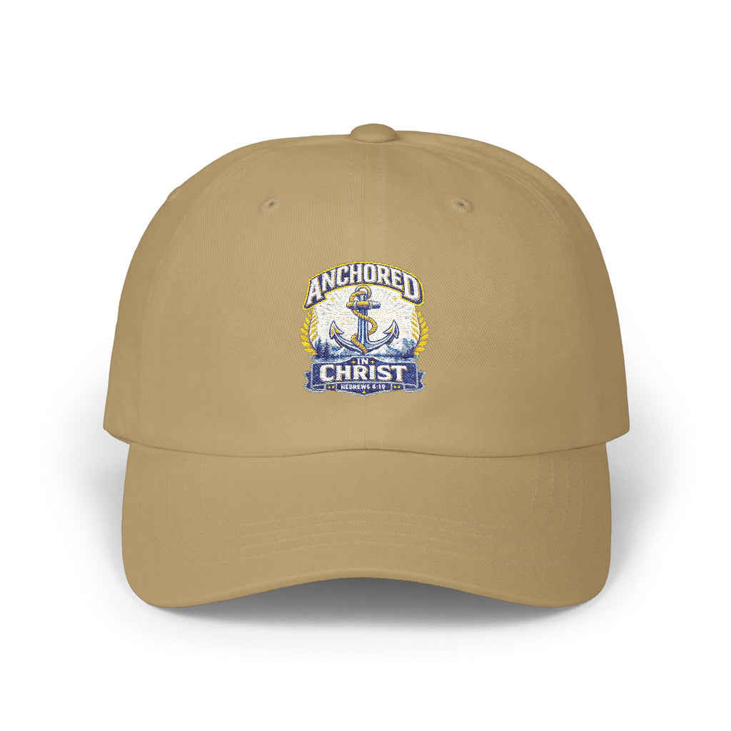 Anchored in Christ Dad Cap — Christian Anchor Baseball Hat