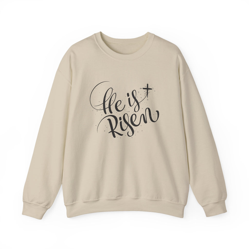 Womens He Is Risen Sweatshirt — Christian Easter Crewneck