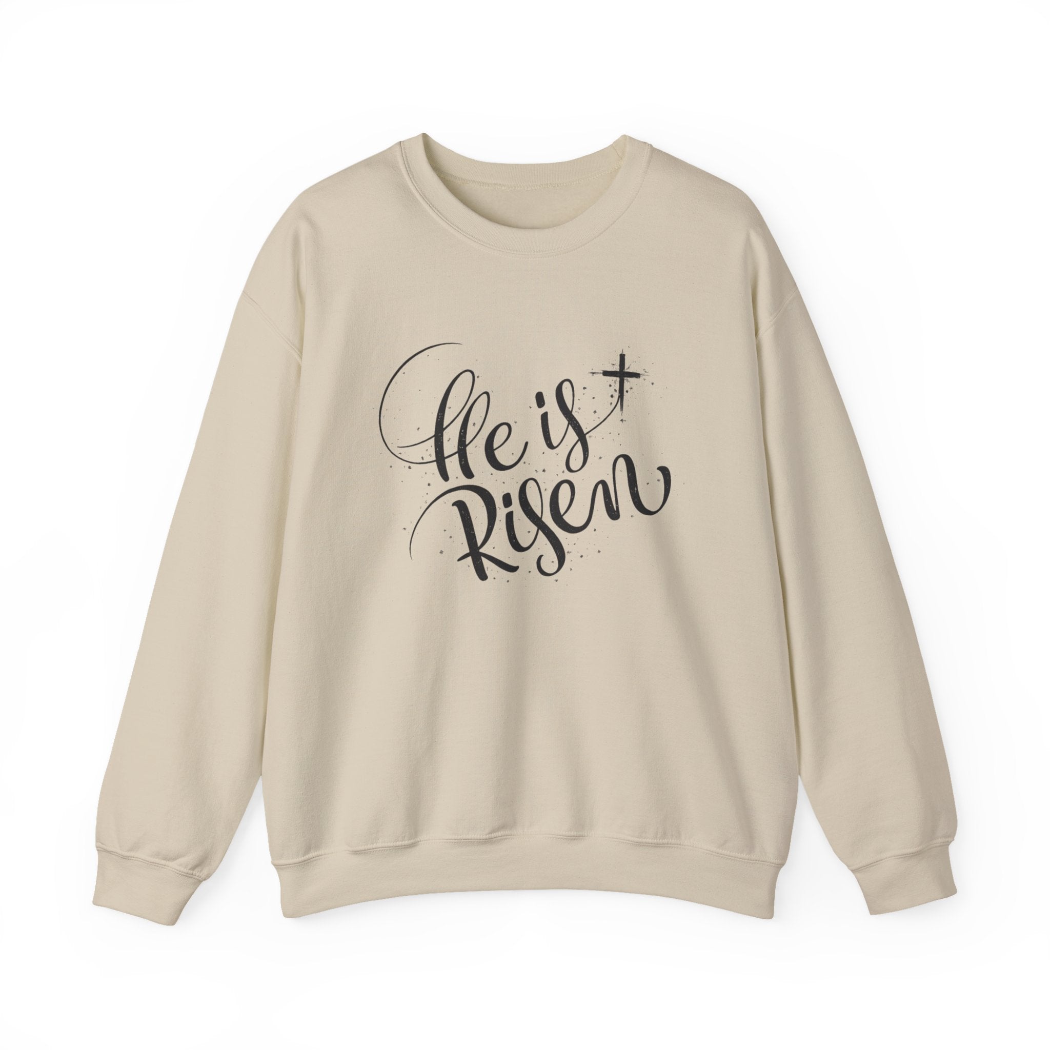 Womens He Is Risen Sweatshirt — Christian Easter Crewneck