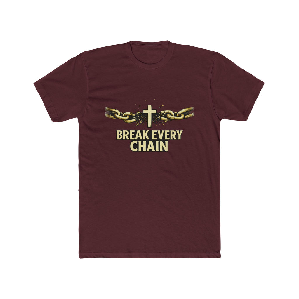 Break Every Chain T-Shirt | Cross with Broken Chains, Christian Faith Tee