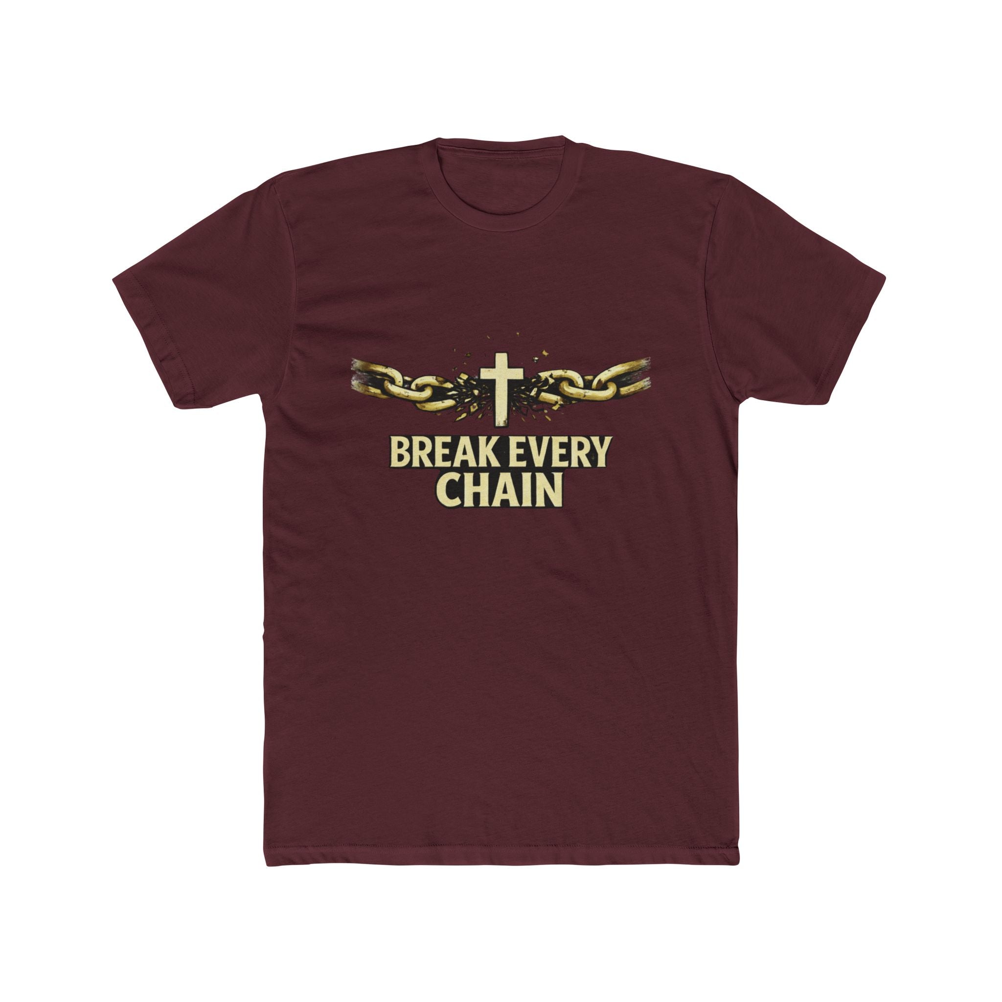 Break Every Chain T-Shirt | Cross with Broken Chains, Christian Faith Tee