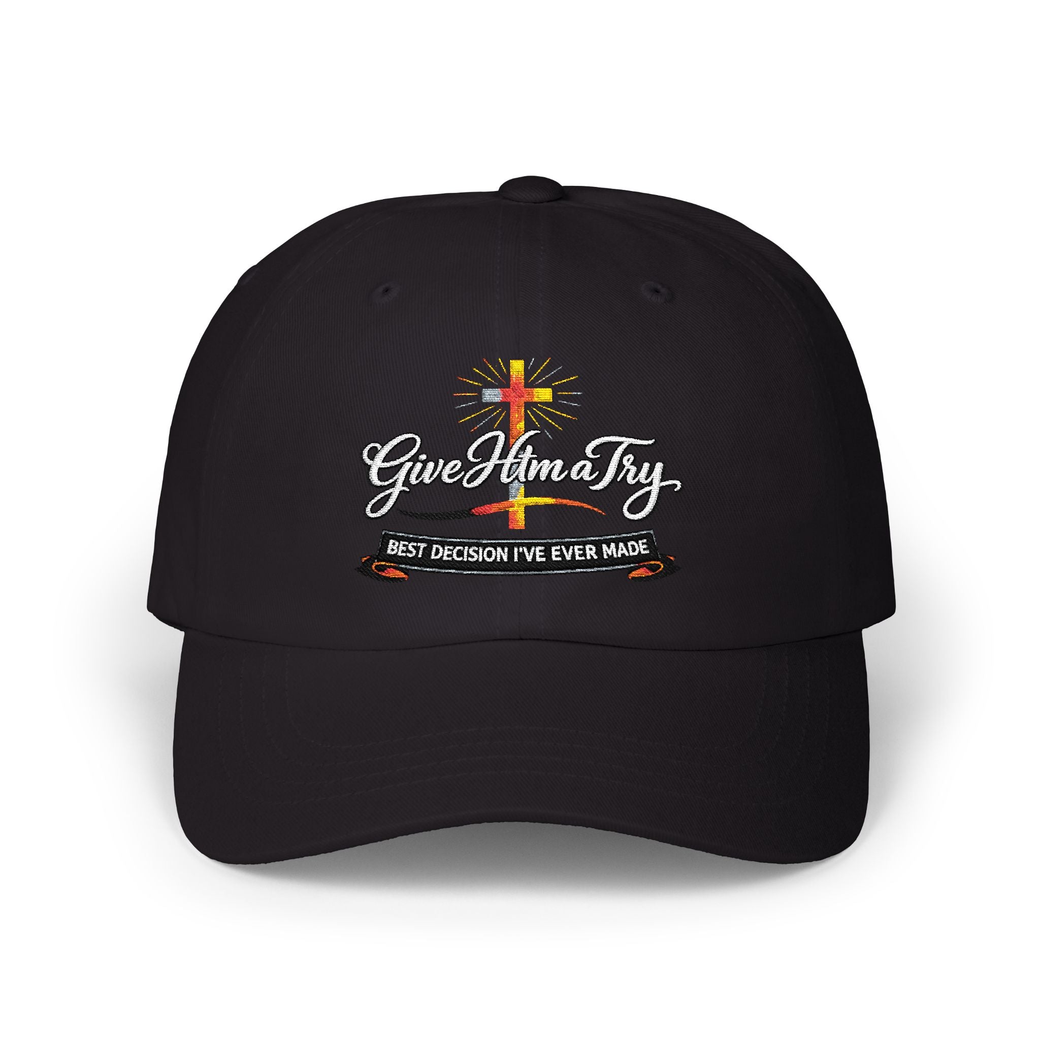 Classic Dad Cap  'God Mom Dad' Cross Embroidered Hat