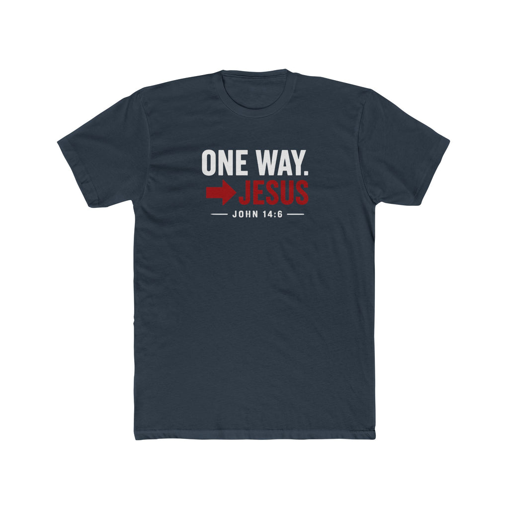 Mens One Way → Jesus T-Shirt — Christian Faith Graphic Tee