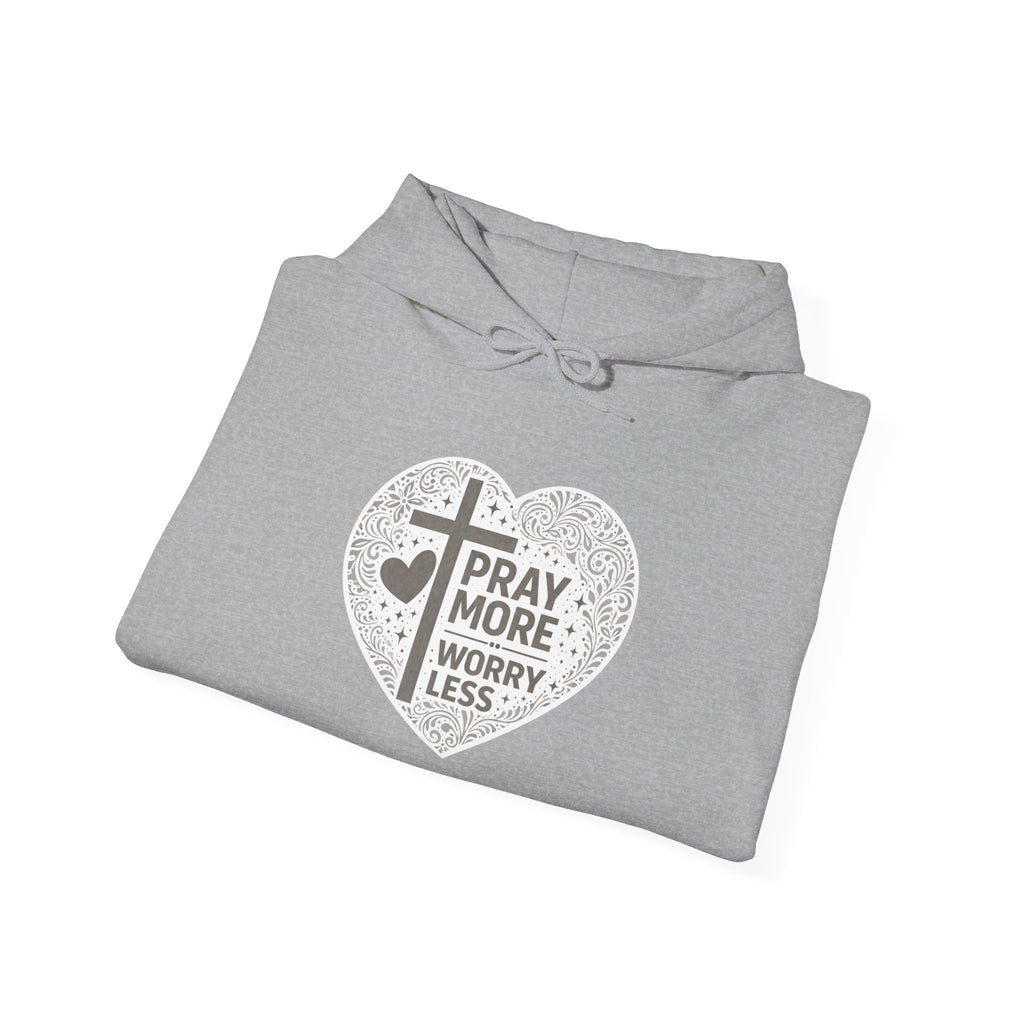 Womens "Pray More Worry Less" Heavy Blend™ Hooded Sweatshirt