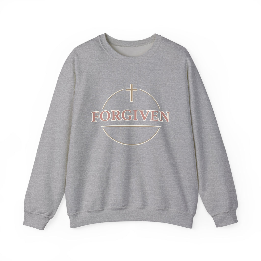Womens Forgiven Crewneck Sweatshirt — Christian Faith Cross Pullover