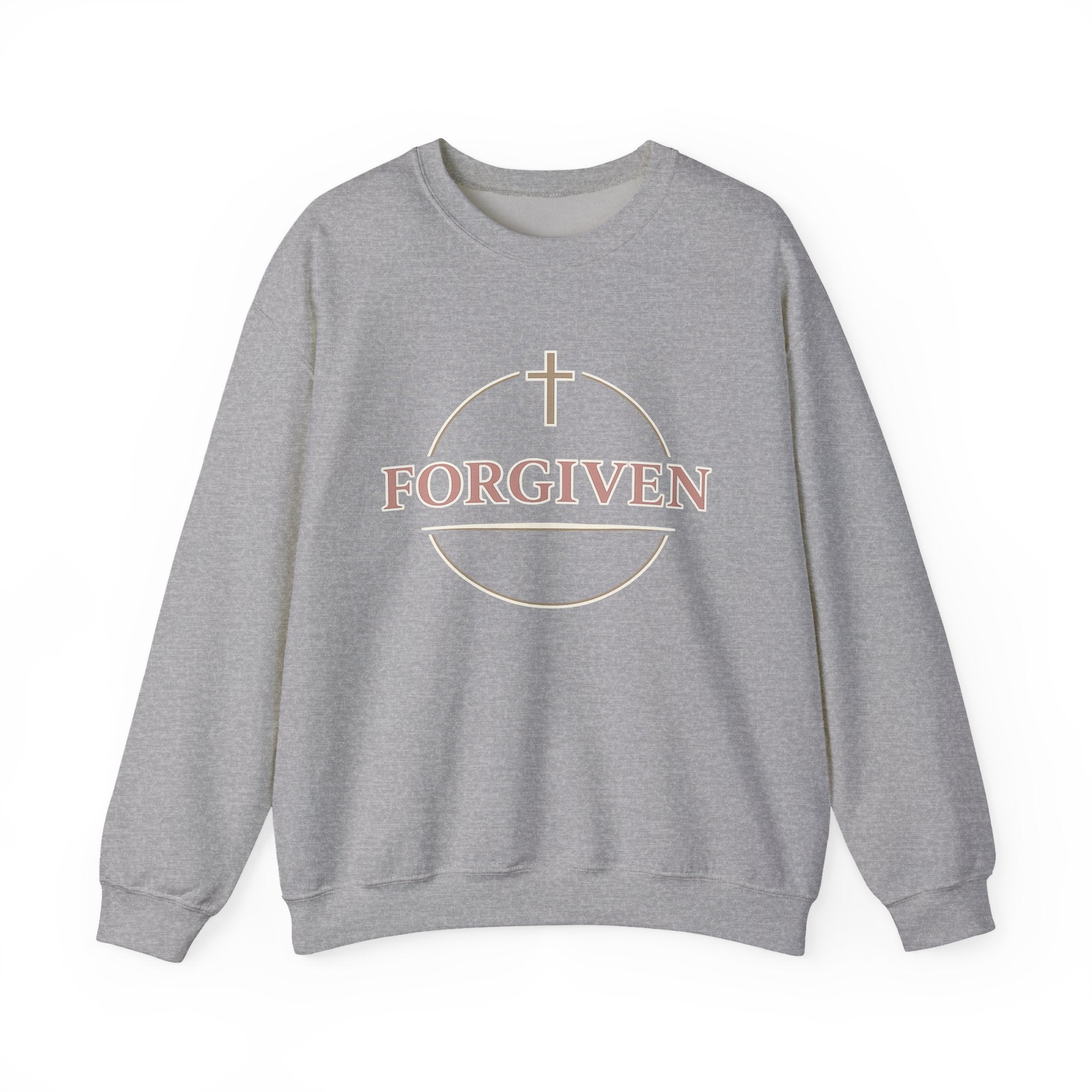 Womens Forgiven Crewneck Sweatshirt — Christian Faith Cross Pullover