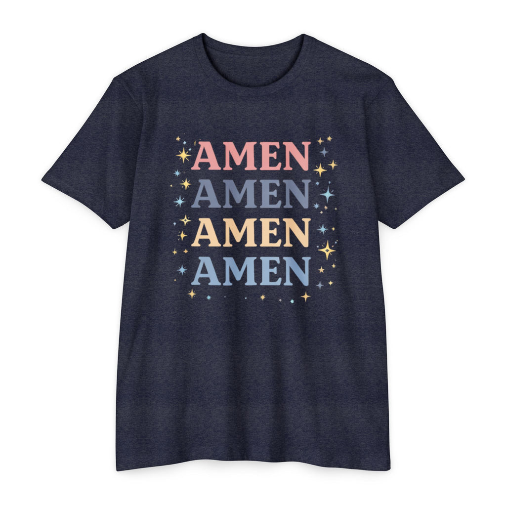 Amen Stack Retro Graphic T-Shirt — Colorful Faith Tee