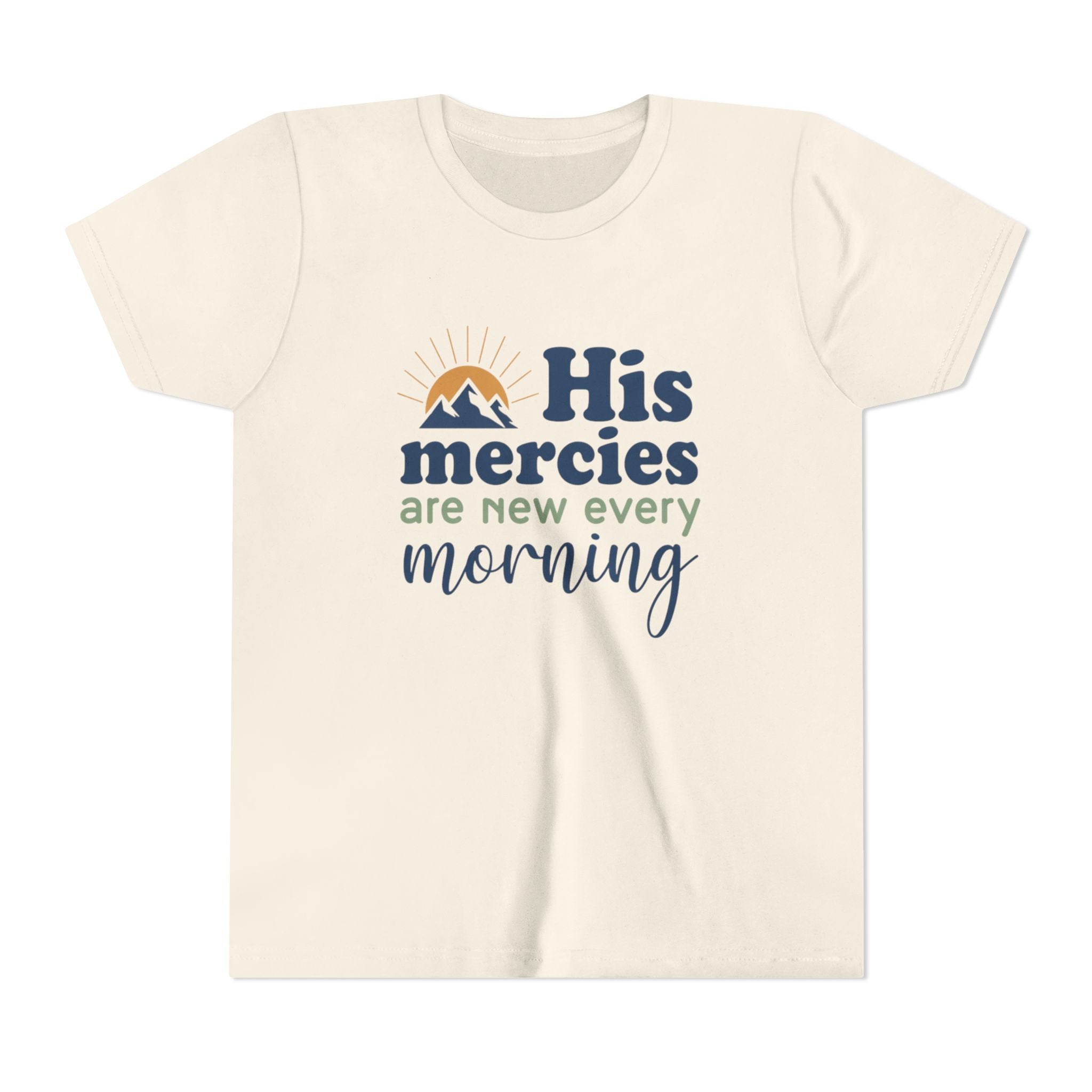 Boys Tee “His Mercies Are New Every Morning” Christian Faith Kids Shirt