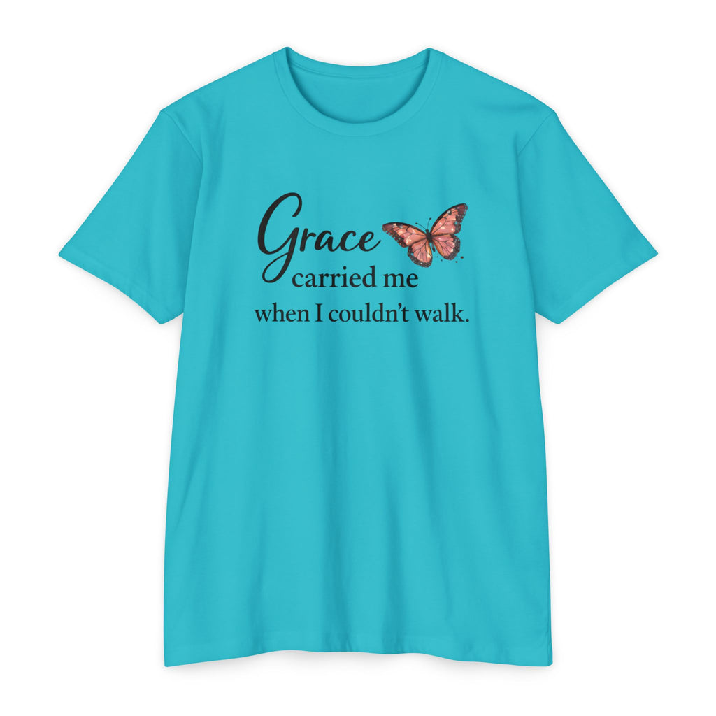 Grace Carried Me T-Shirt — Inspirational Butterfly Faith Tee