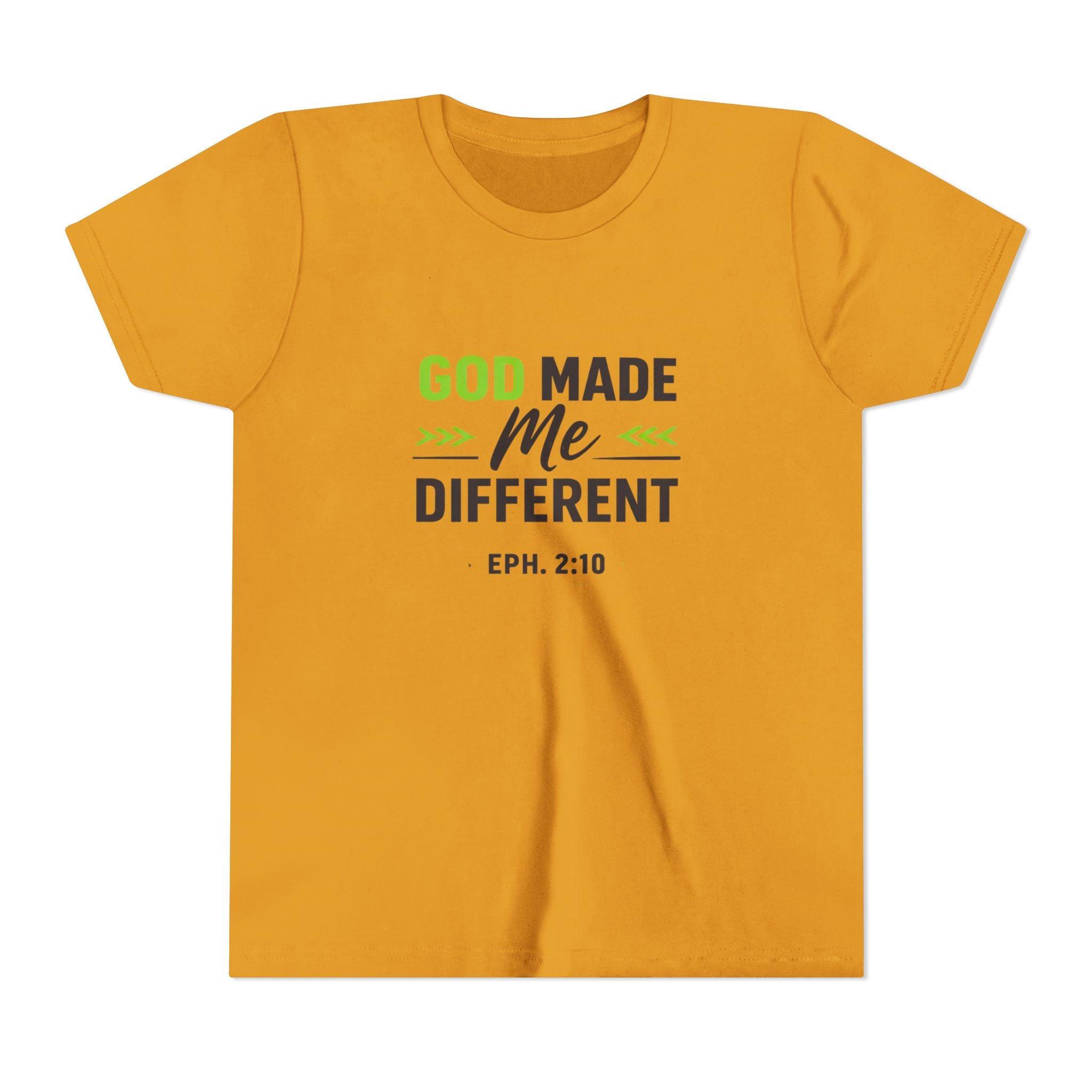Boys Youth Tee - "God Made Me Different" Christian Faith Kids Shirt (Eph. 2:10)