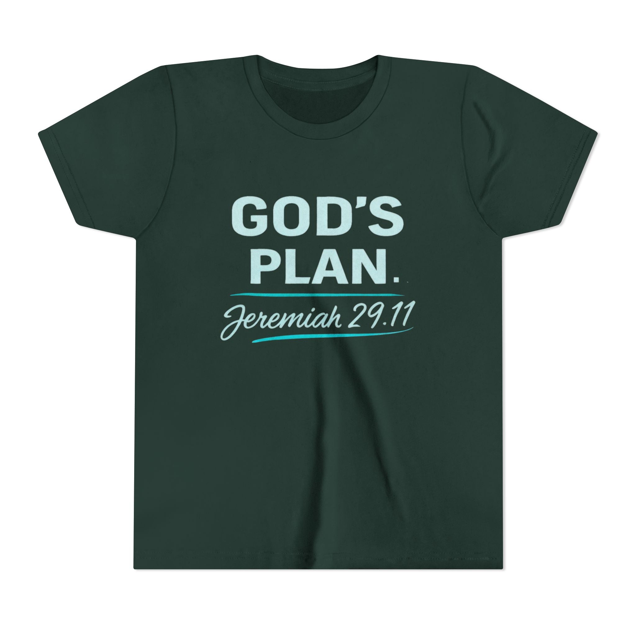 Youth Tee — "God's Plan" Jeremiah 29:11 Christian Faith Shirt