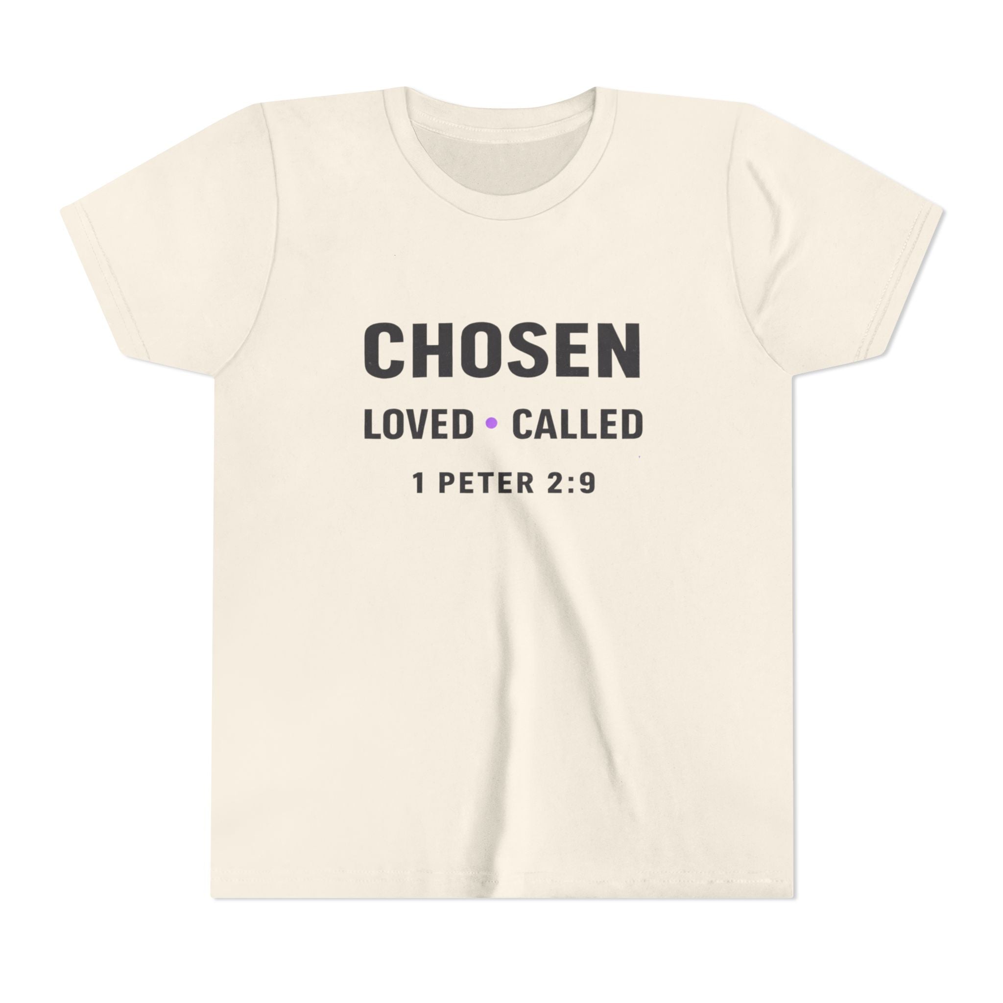 Girls Youth Tee - "CHOSEN Loved • Called" 1 Peter 2:9 Christian Faith Shirt