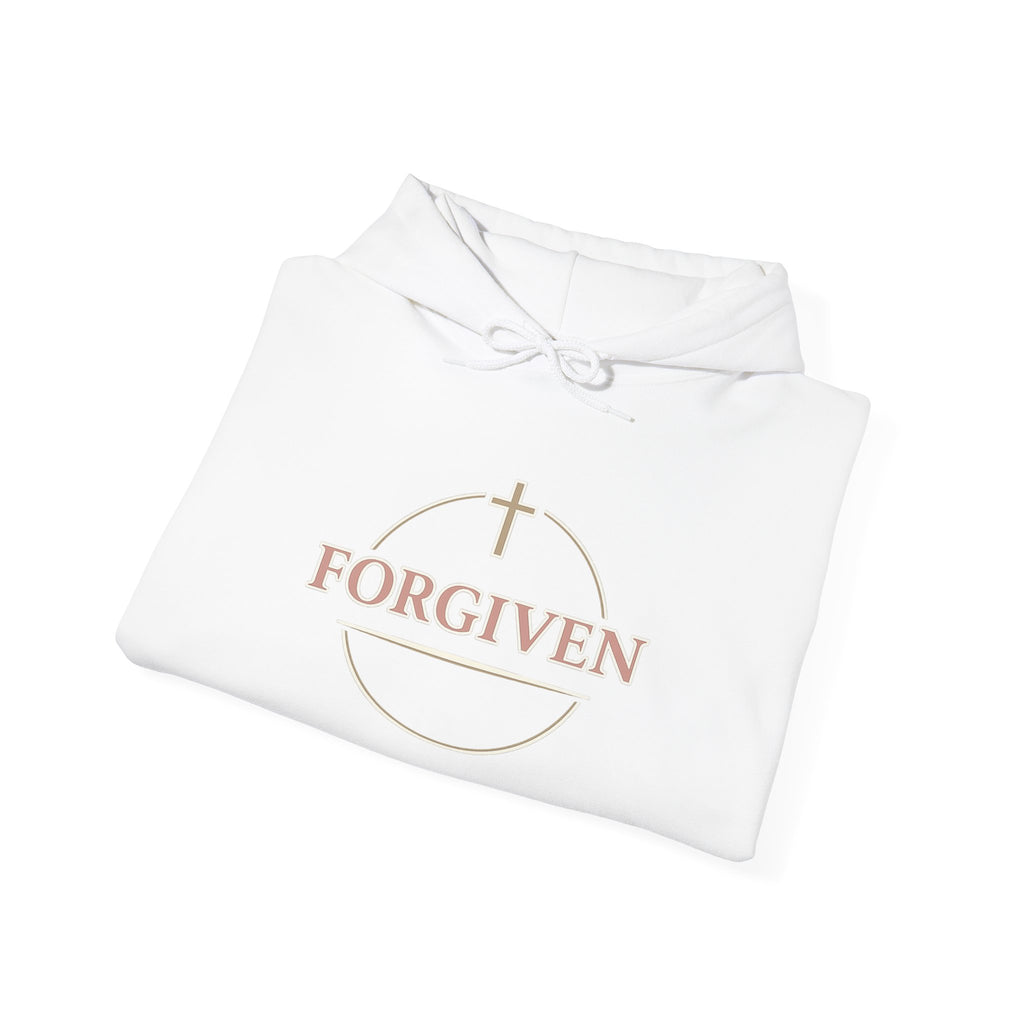 Womens Forgiven Hoodie — Minimal Christian Cross Faith Sweatshirt