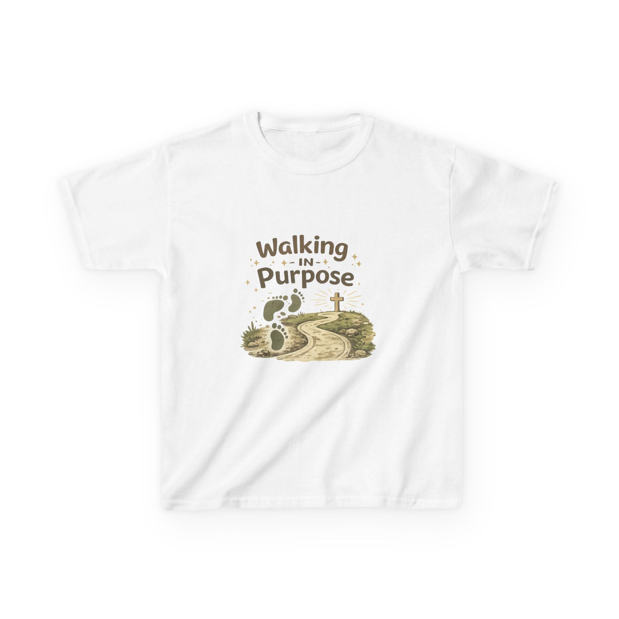 Kids Tee — "Walking in Purpose" Inspirational Christian Kids T-Shirt